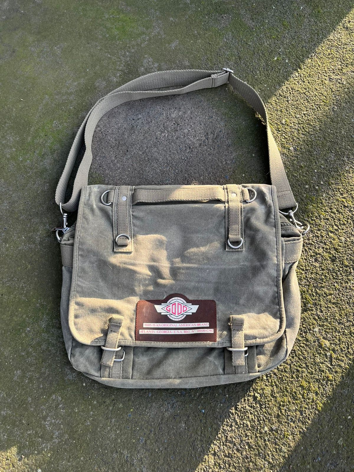 Pre-owned Bag X Made In Usa Vintage Military Bag Multi Pocket Usa Made Messenger In Khaki