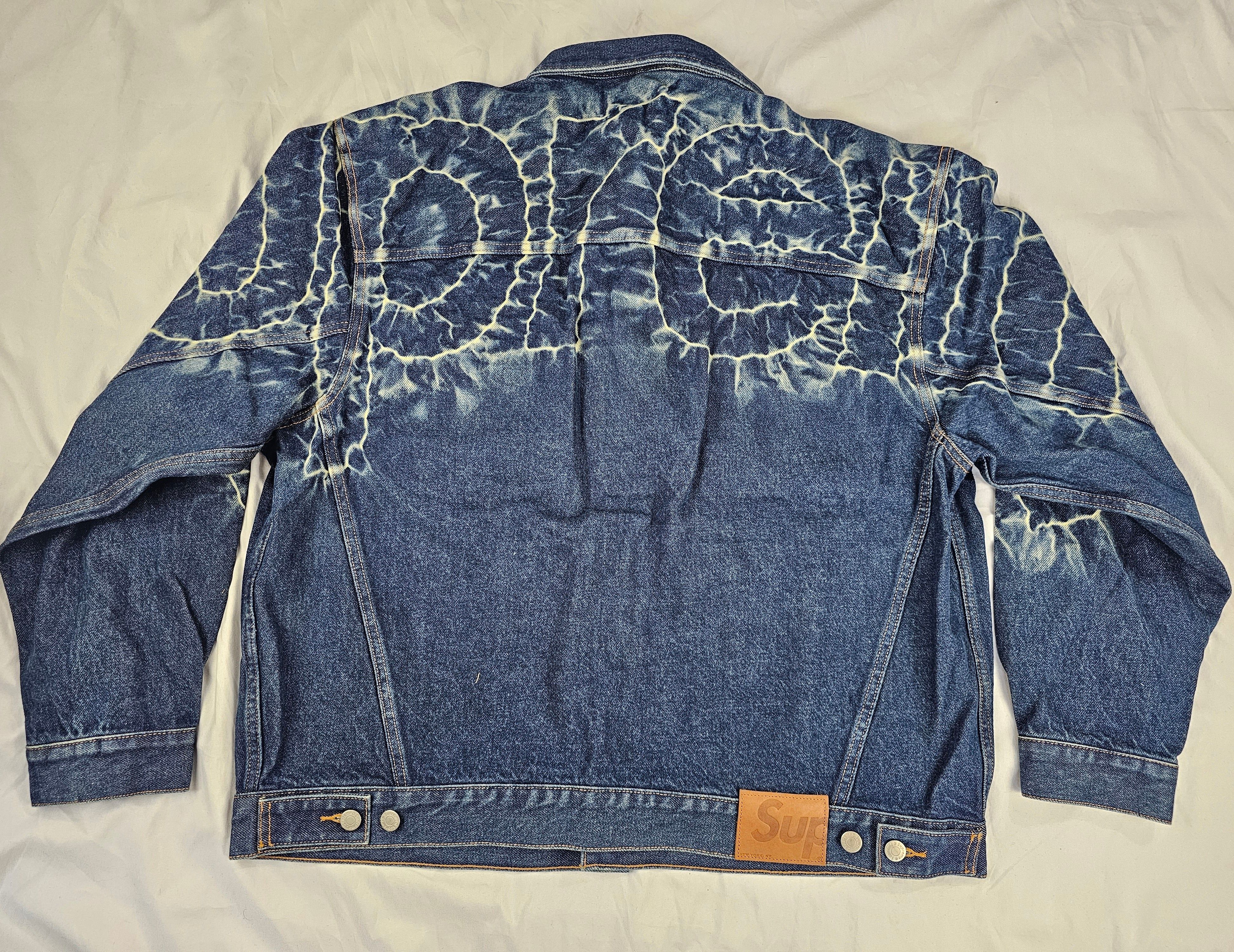 Supreme Supreme Shibori Denim Trucker Jacket Rigid Indigo Blue 