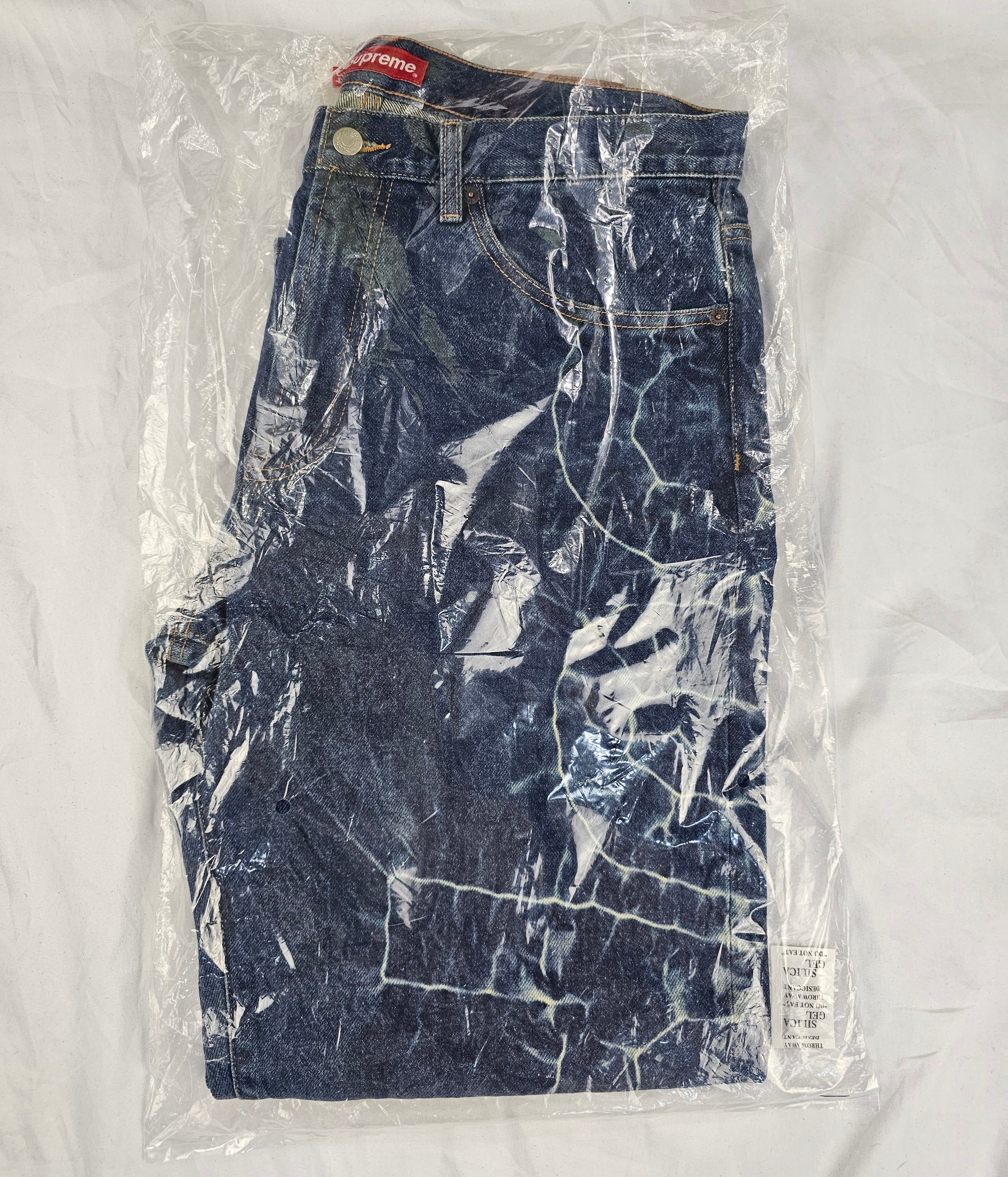Supreme Supreme Shibori Loose Fit Jean Indigo Blue Denim CONFIRMED Size US 34 / EU 50 - 6 Thumbnail