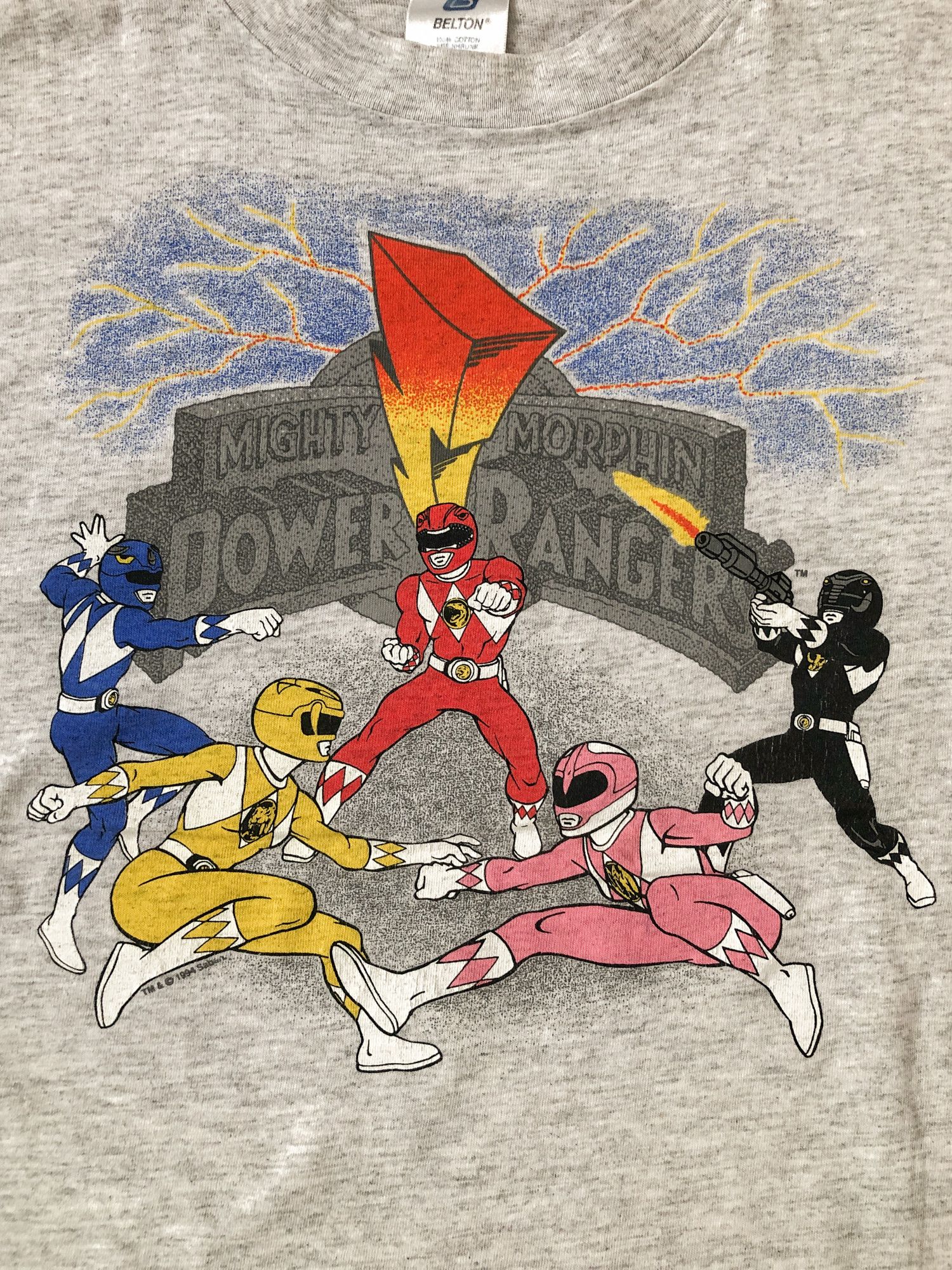 Vintage 1994 Single Stitch 'Mighty Morphin Power Rangers' T-Shirt Size US S / EU 44-46 / 1 - 3 Thumbnail