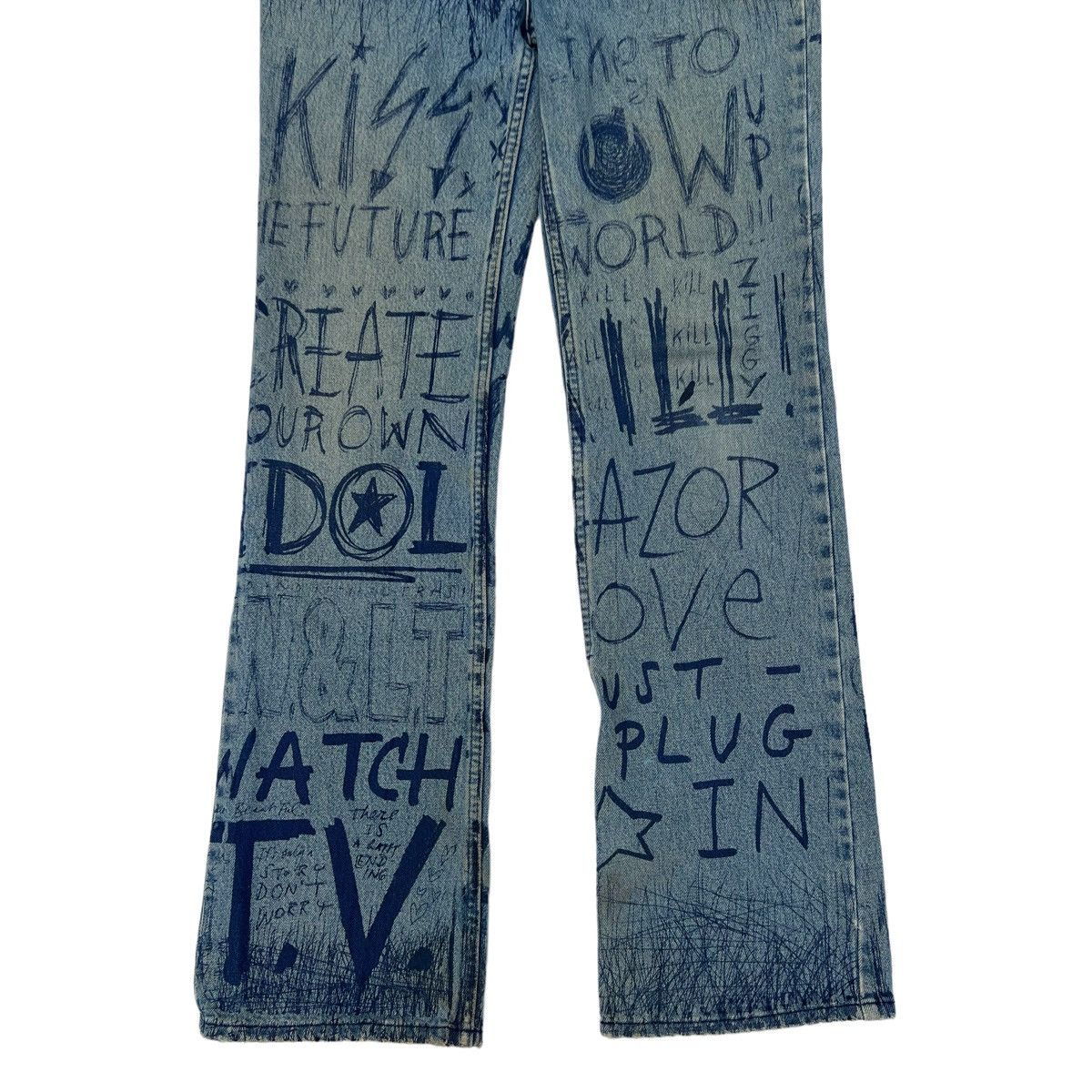 W&LT × Walter Van Beirendonck W & LT SS98 “Fetish For Beauty” Graffiti Denim Pants & bag Size US 32 / EU 48 - 4 Thumbnail