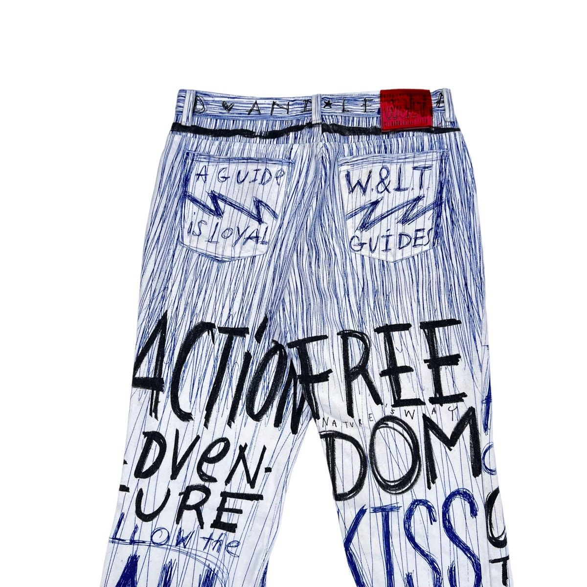 W&LT × Walter Van Beirendonck W & LT SS98 “Fetish For Beauty” Graffiti Denim Pants & bag Size US 32 / EU 48 - 21 Thumbnail