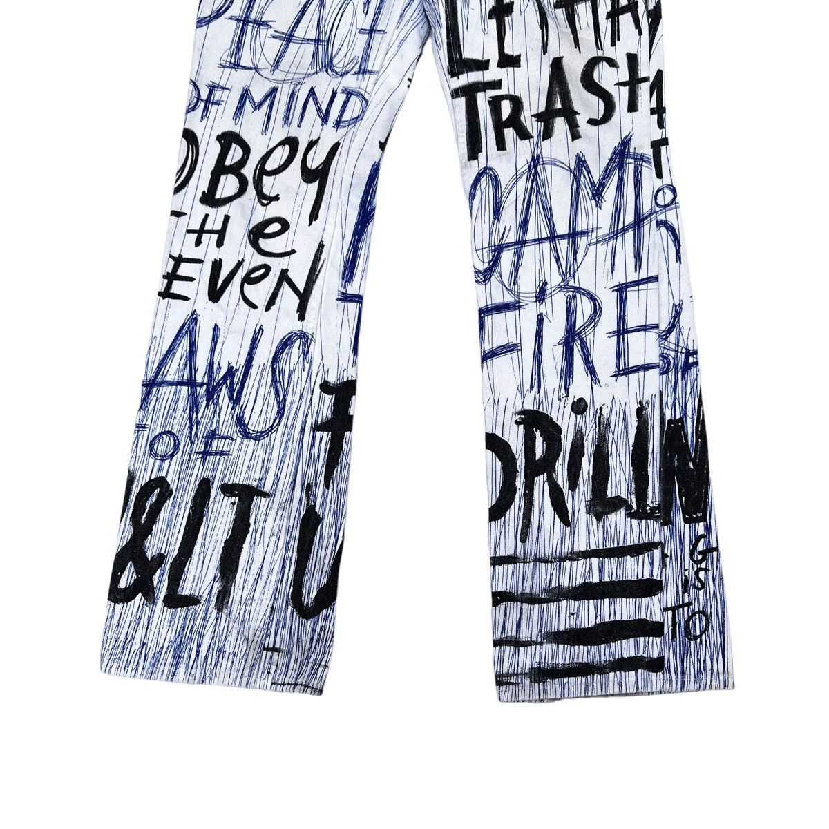W&LT × Walter Van Beirendonck W & LT SS98 “Fetish For Beauty” Graffiti Denim Pants & bag Size US 32 / EU 48 - 15 Thumbnail