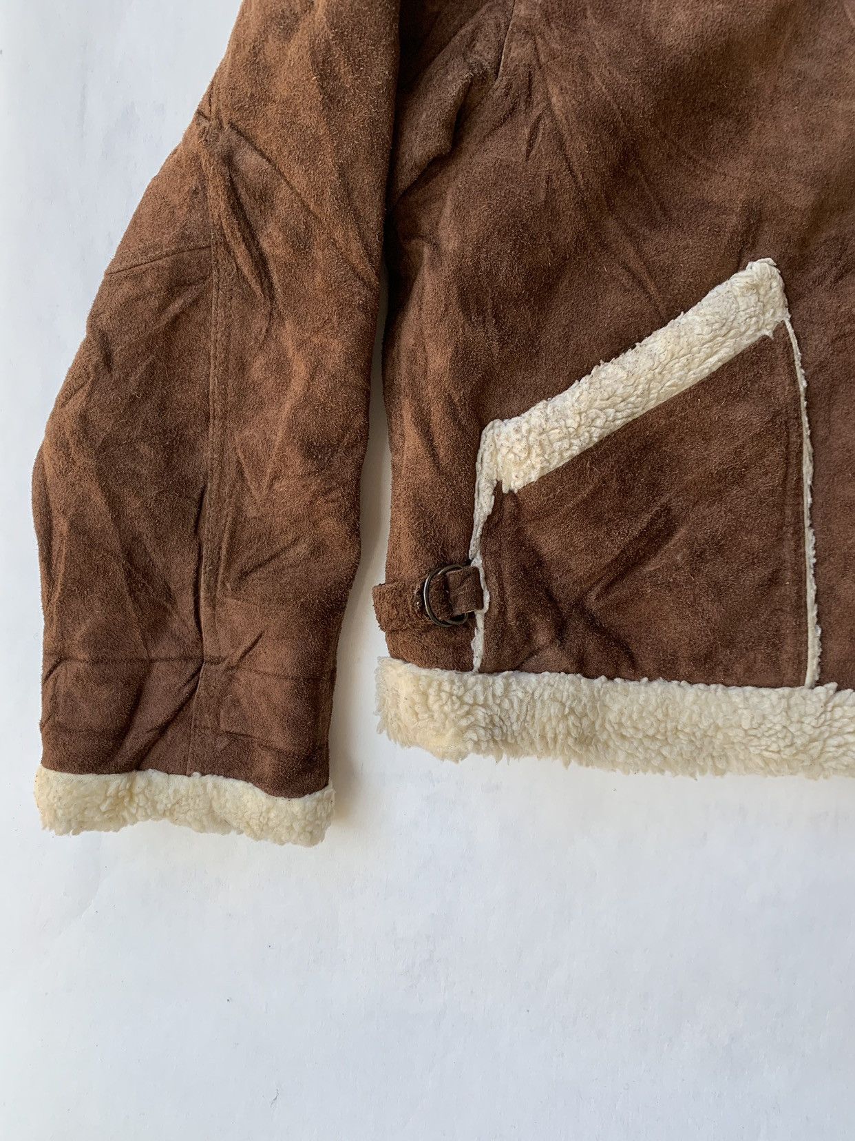 Japanese Brand × Vintage Vintage 80s Suede Leather Lined Sherpa Jacket Size US M / EU 48-50 / 2 - 3 Thumbnail