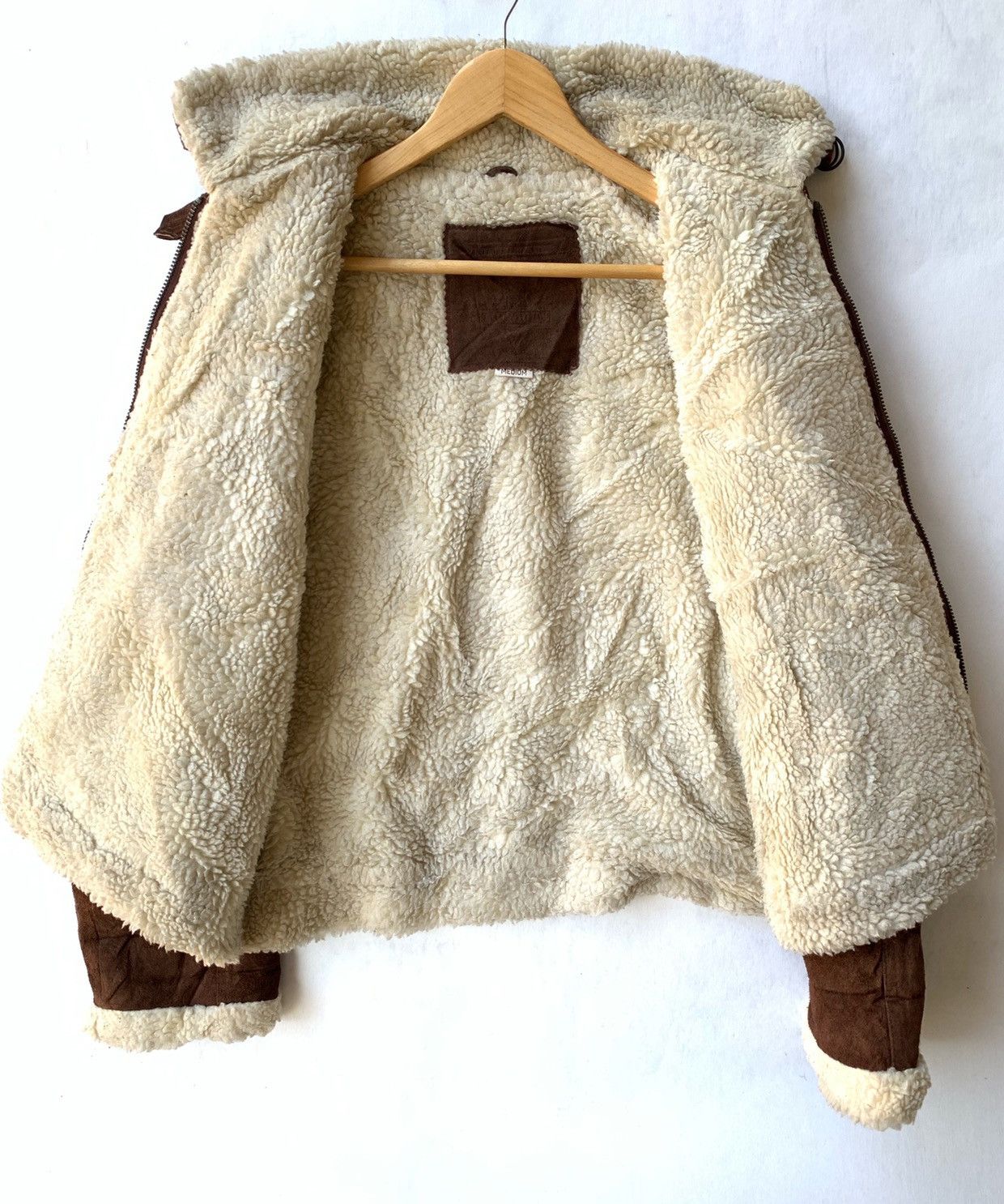 Japanese Brand × Vintage Vintage 80s Suede Leather Lined Sherpa Jacket Size US M / EU 48-50 / 2 - 6 Thumbnail