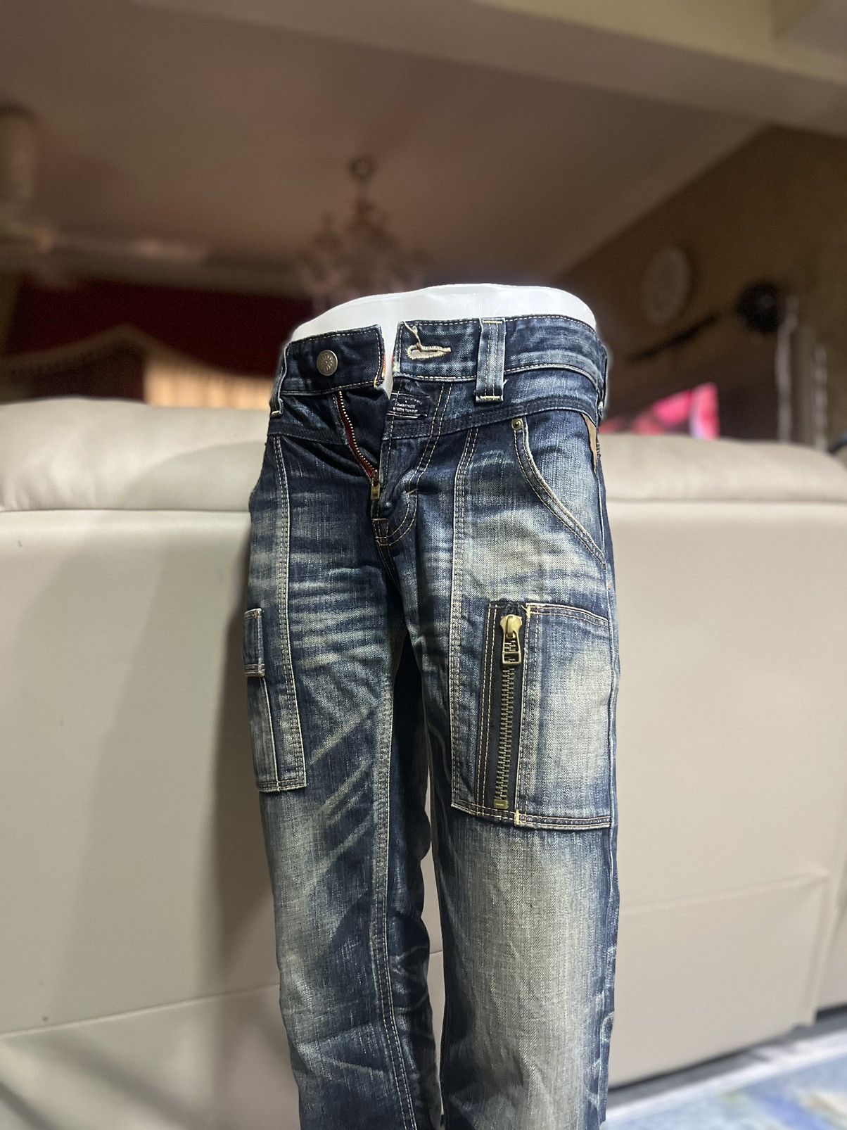 Edwin × Vintage Vintage Edwin Blue Trip Bush Pants/Tactical Cargo Pants Size US 30 / EU 46 - 1 Thumbnail