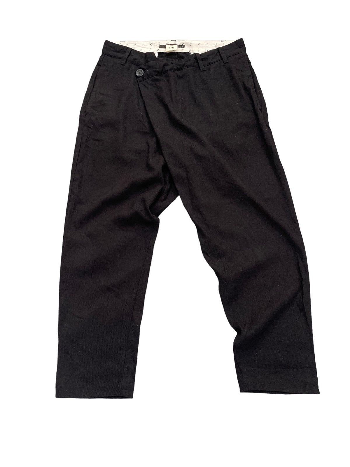 Japanese Brand ROVTSKI Japan loose pocket asymmetrical button wool pant Size US 32 / EU 48 - 1 Thumbnail