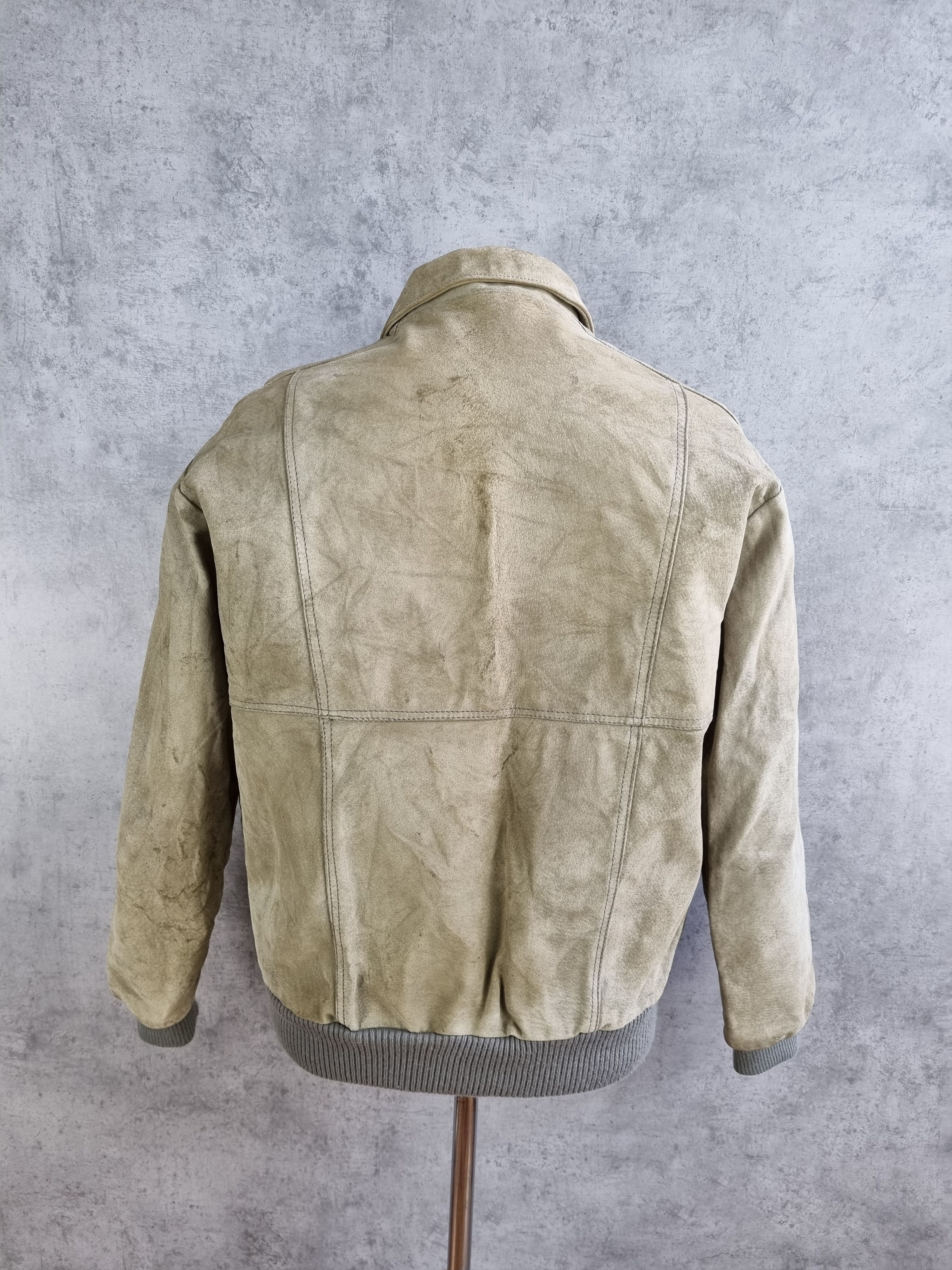 Genuine Leather × Leather 70s Leather Suede Heavy Jacket Biker Cafe racer Size US L / EU 52-54 / 3 - 5 Thumbnail