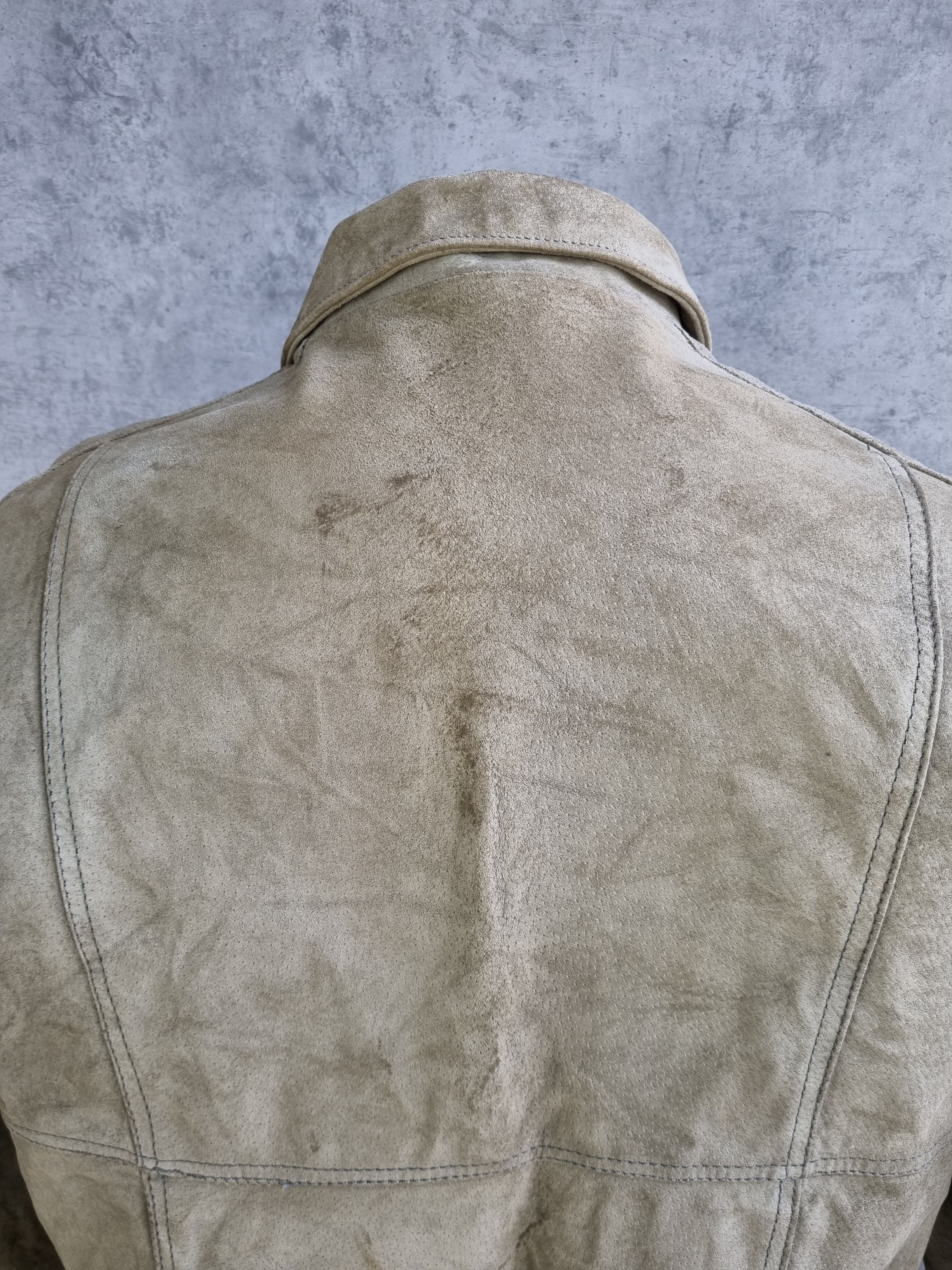 Genuine Leather × Leather 70s Leather Suede Heavy Jacket Biker Cafe racer Size US L / EU 52-54 / 3 - 6 Thumbnail