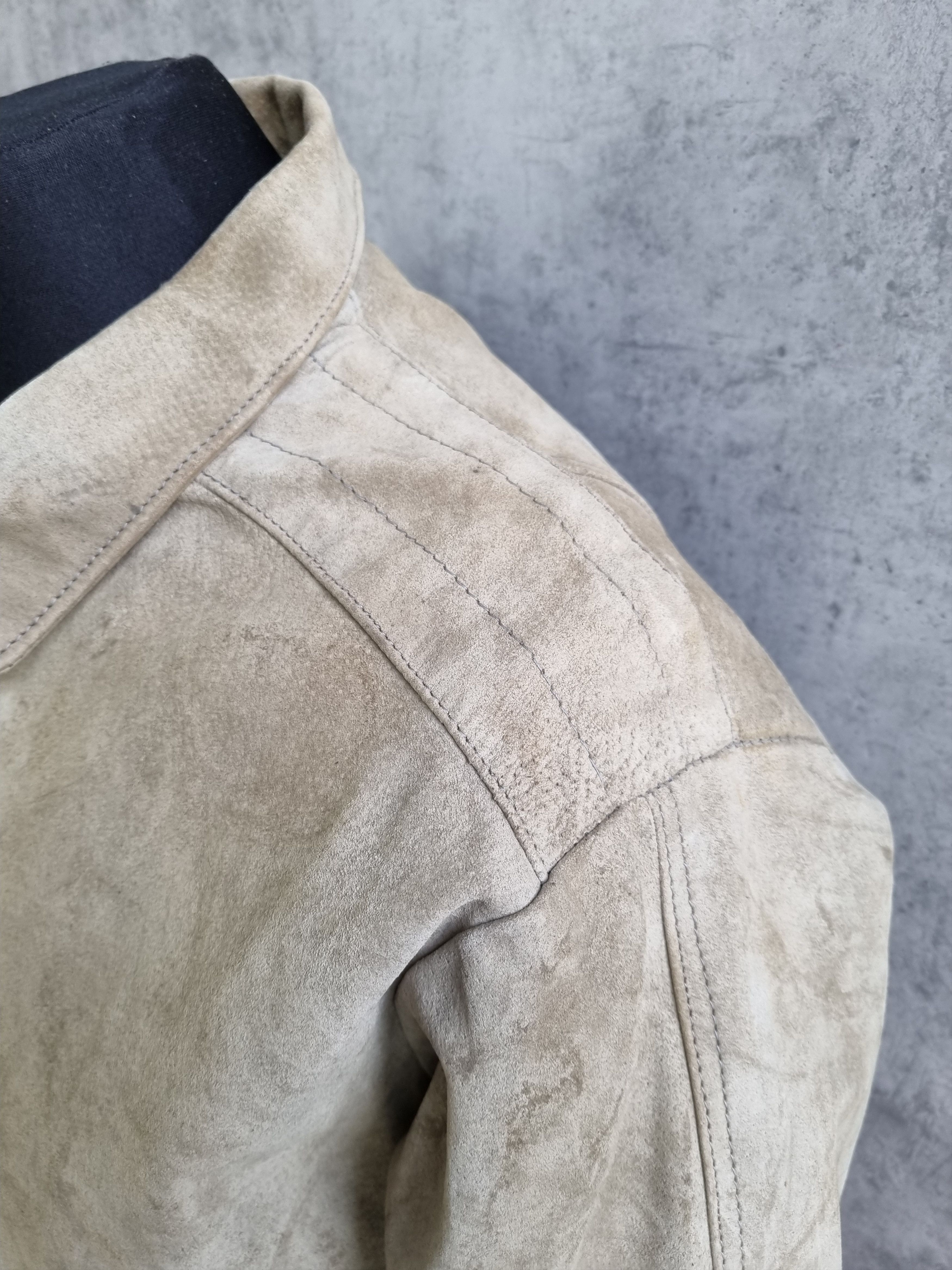 Genuine Leather × Leather 70s Leather Suede Heavy Jacket Biker Cafe racer Size US L / EU 52-54 / 3 - 7 Thumbnail