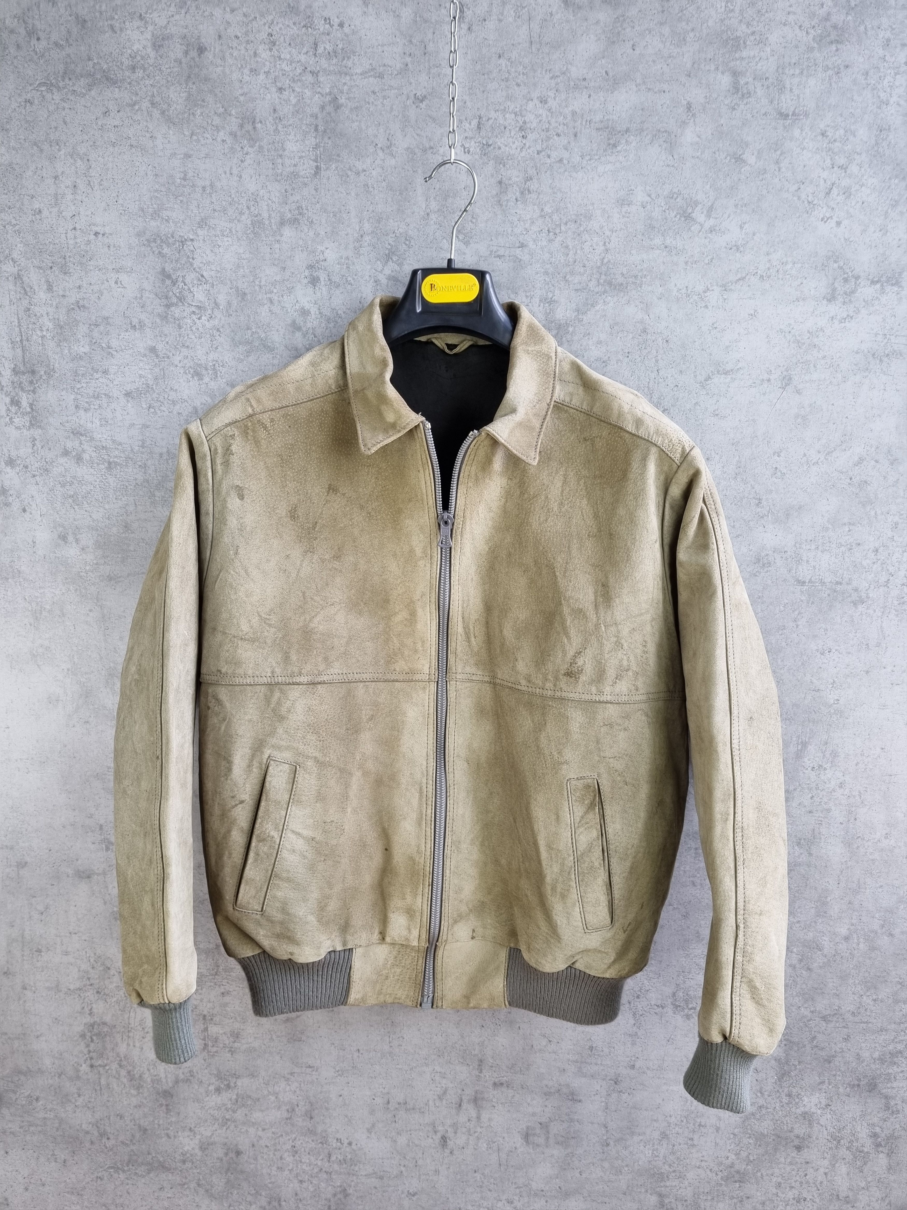 Genuine Leather × Leather 70s Leather Suede Heavy Jacket Biker Cafe racer Size US L / EU 52-54 / 3 - 1 Thumbnail