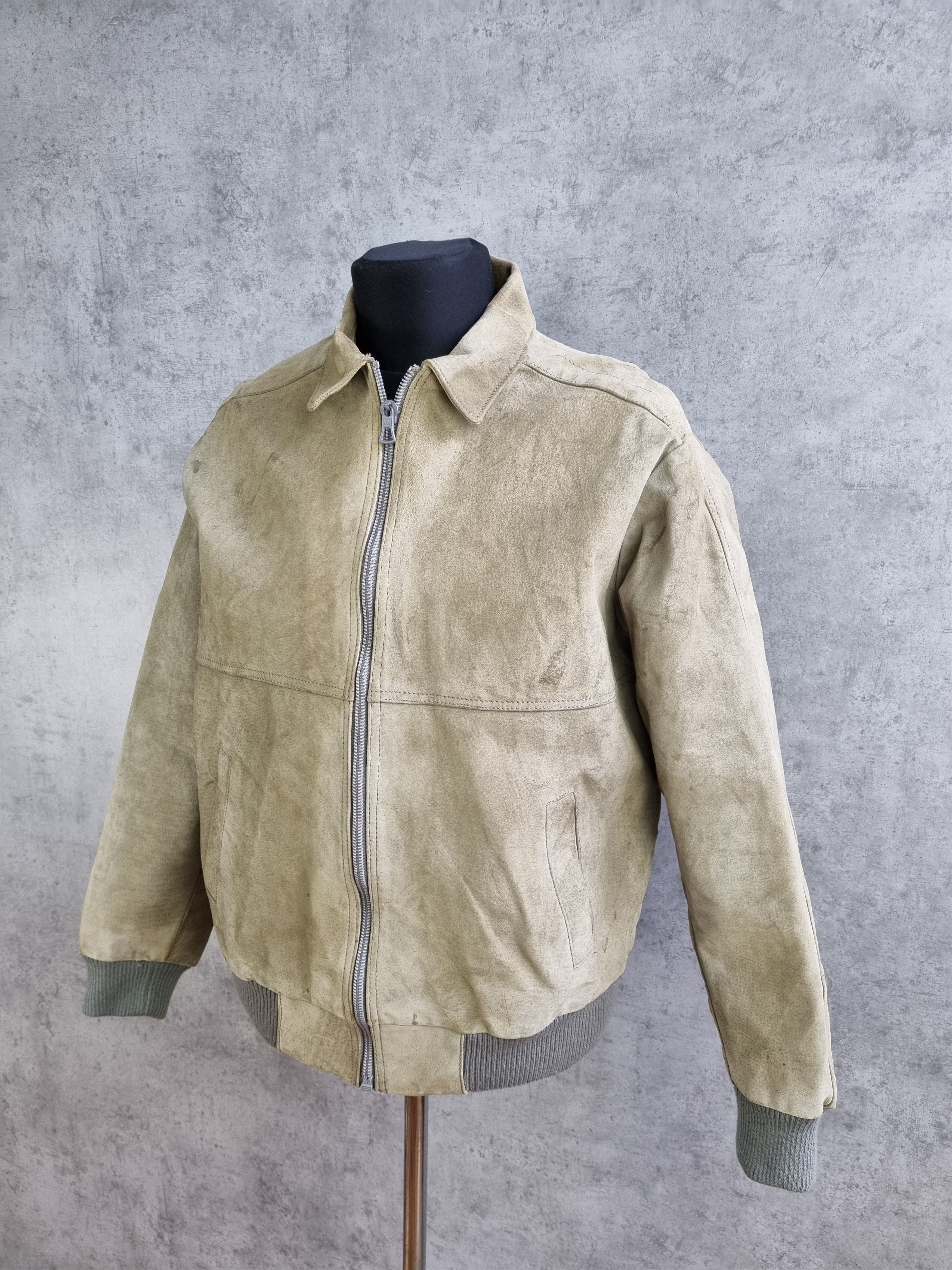 Genuine Leather × Leather 70s Leather Suede Heavy Jacket Biker Cafe racer Size US L / EU 52-54 / 3 - 2 Thumbnail