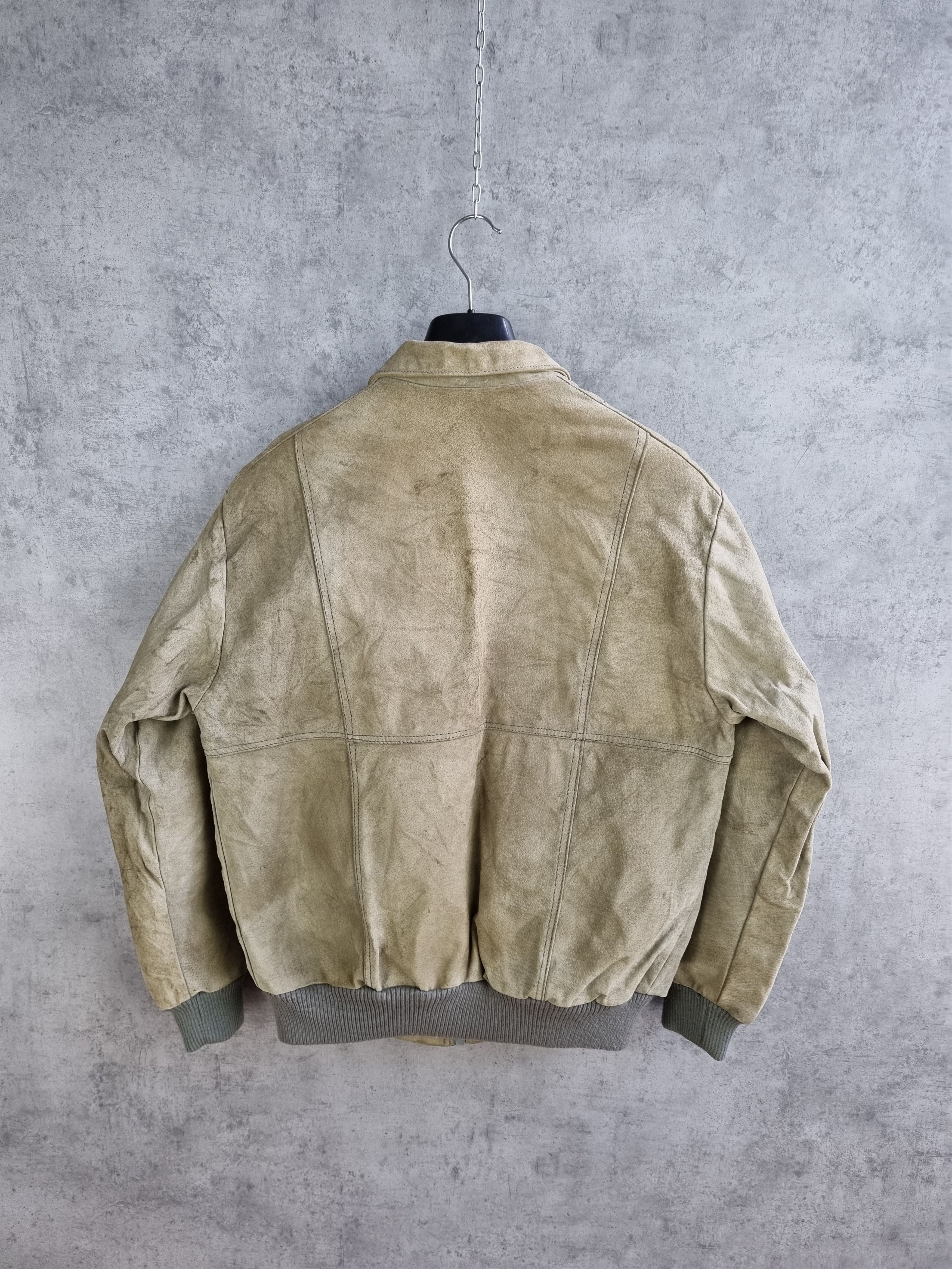 Genuine Leather × Leather 70s Leather Suede Heavy Jacket Biker Cafe racer Size US L / EU 52-54 / 3 - 4 Thumbnail