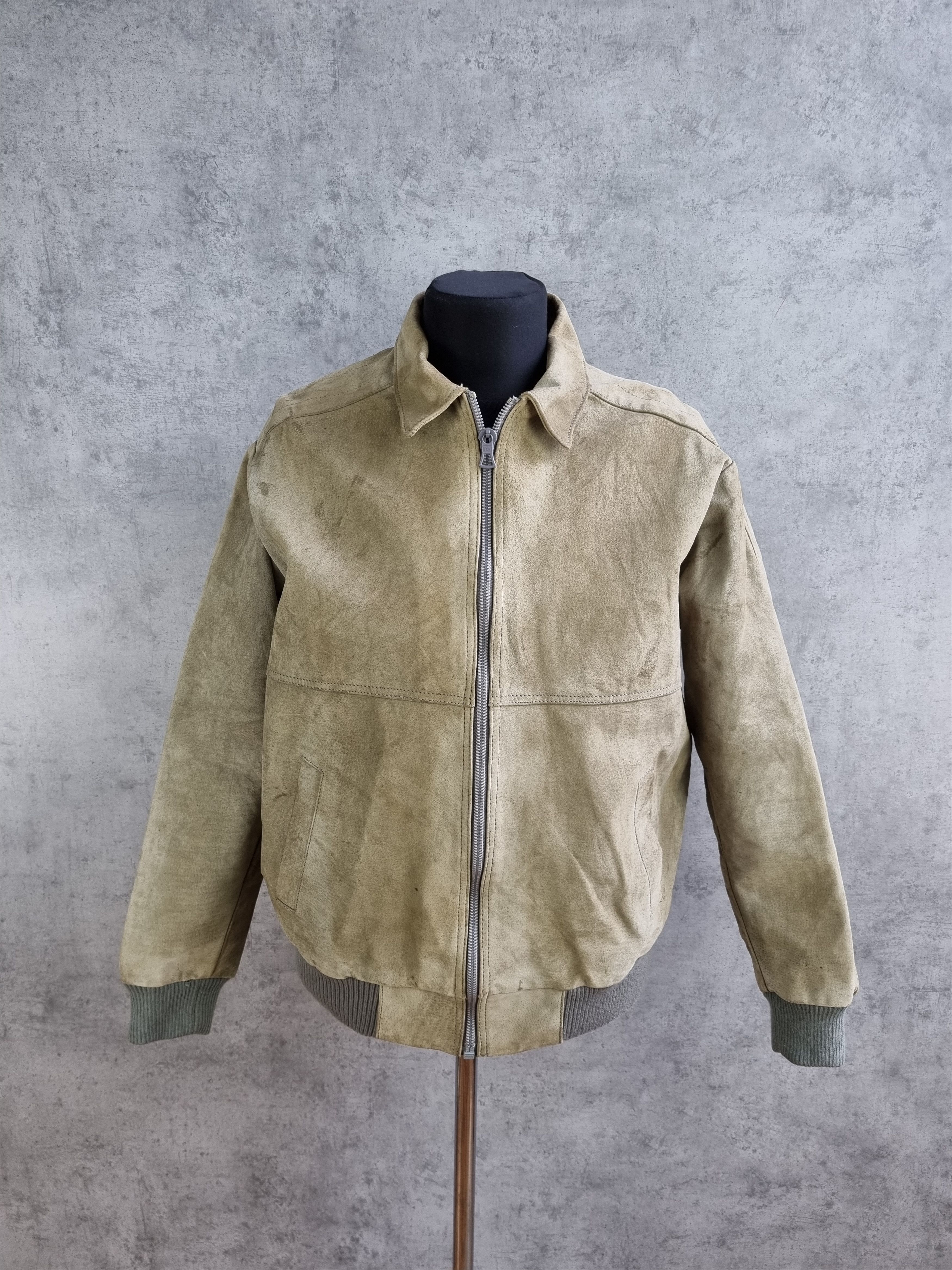 Genuine Leather × Leather 70s Leather Suede Heavy Jacket Biker Cafe racer Size US L / EU 52-54 / 3 - 3 Thumbnail