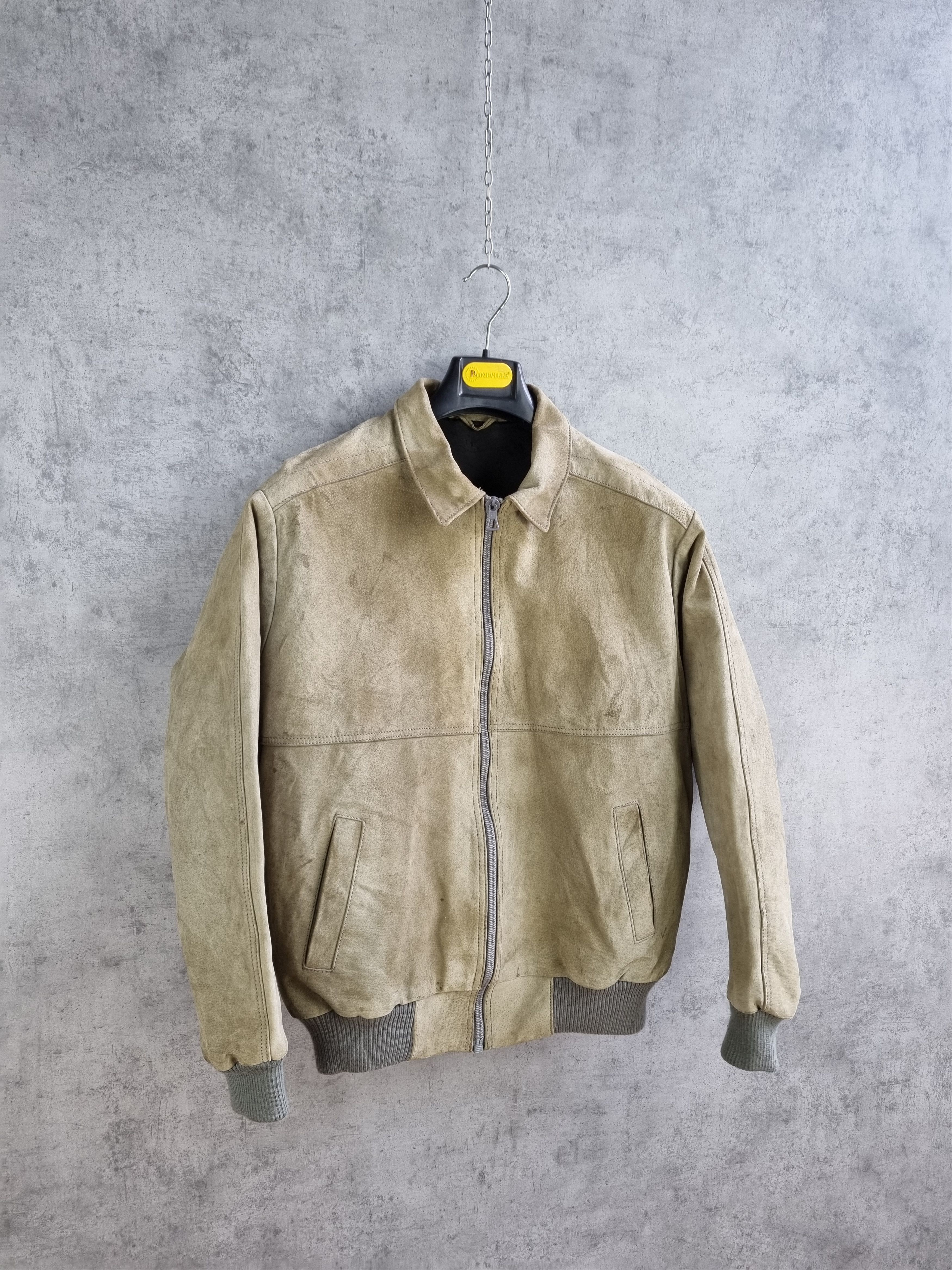 Genuine Leather × Leather 70s Leather Suede Heavy Jacket Biker Cafe racer Size US L / EU 52-54 / 3 - 20 Thumbnail