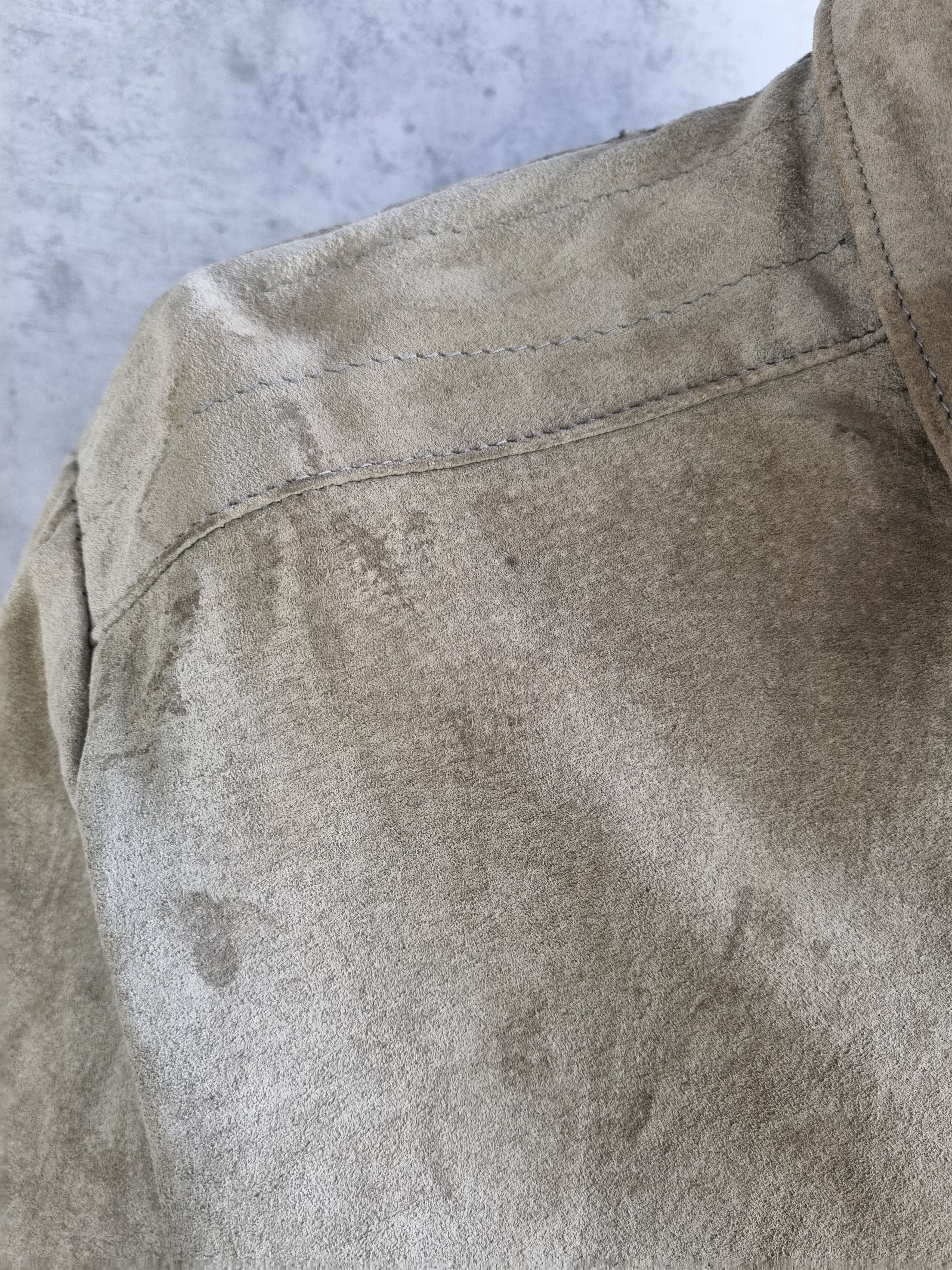 Genuine Leather × Leather 70s Leather Suede Heavy Jacket Biker Cafe racer Size US L / EU 52-54 / 3 - 19 Thumbnail