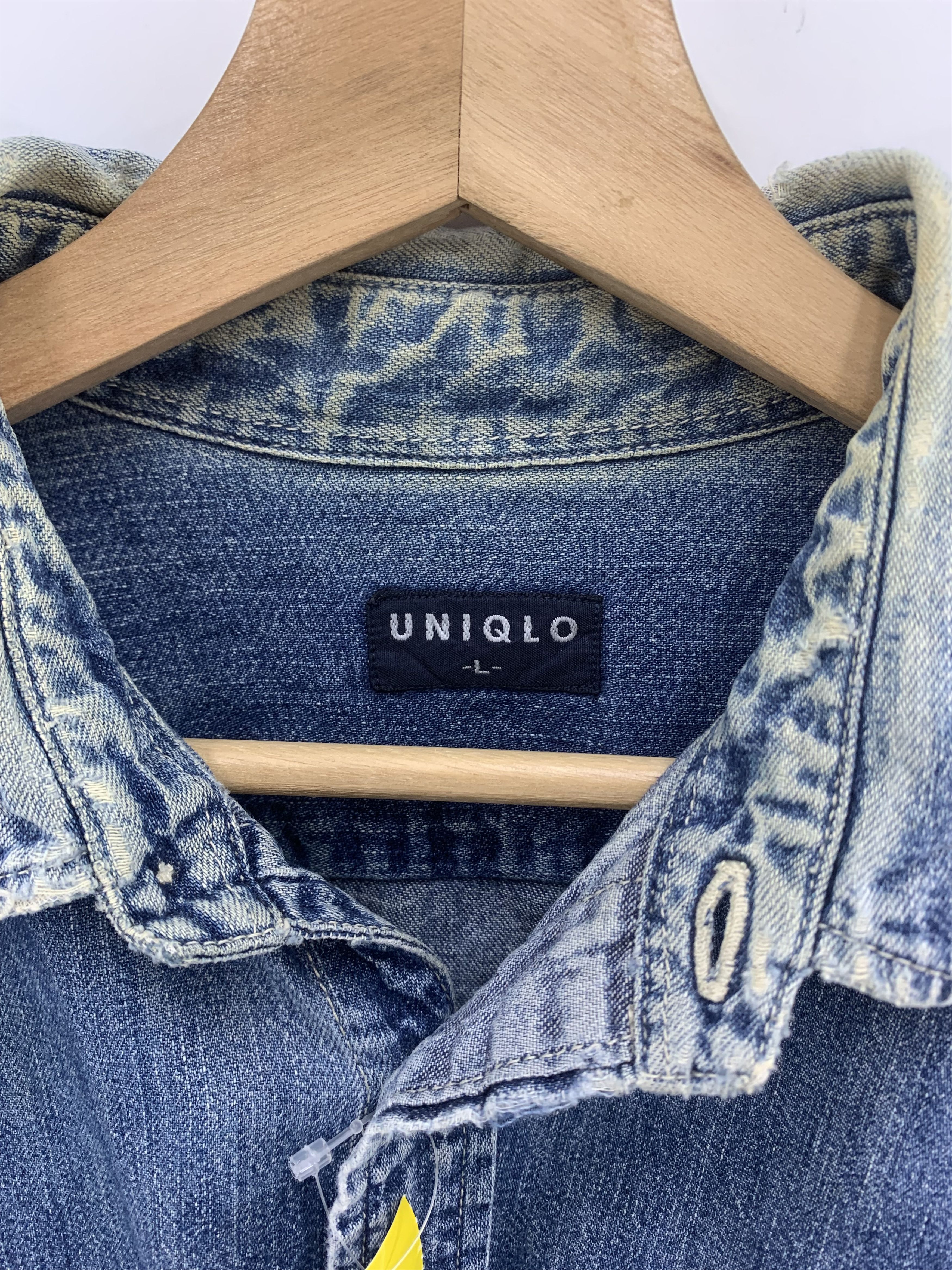 Uniqlo Vintage Uniqlo Denim Jacket Size US L / EU 52-54 / 3 - 3 Thumbnail