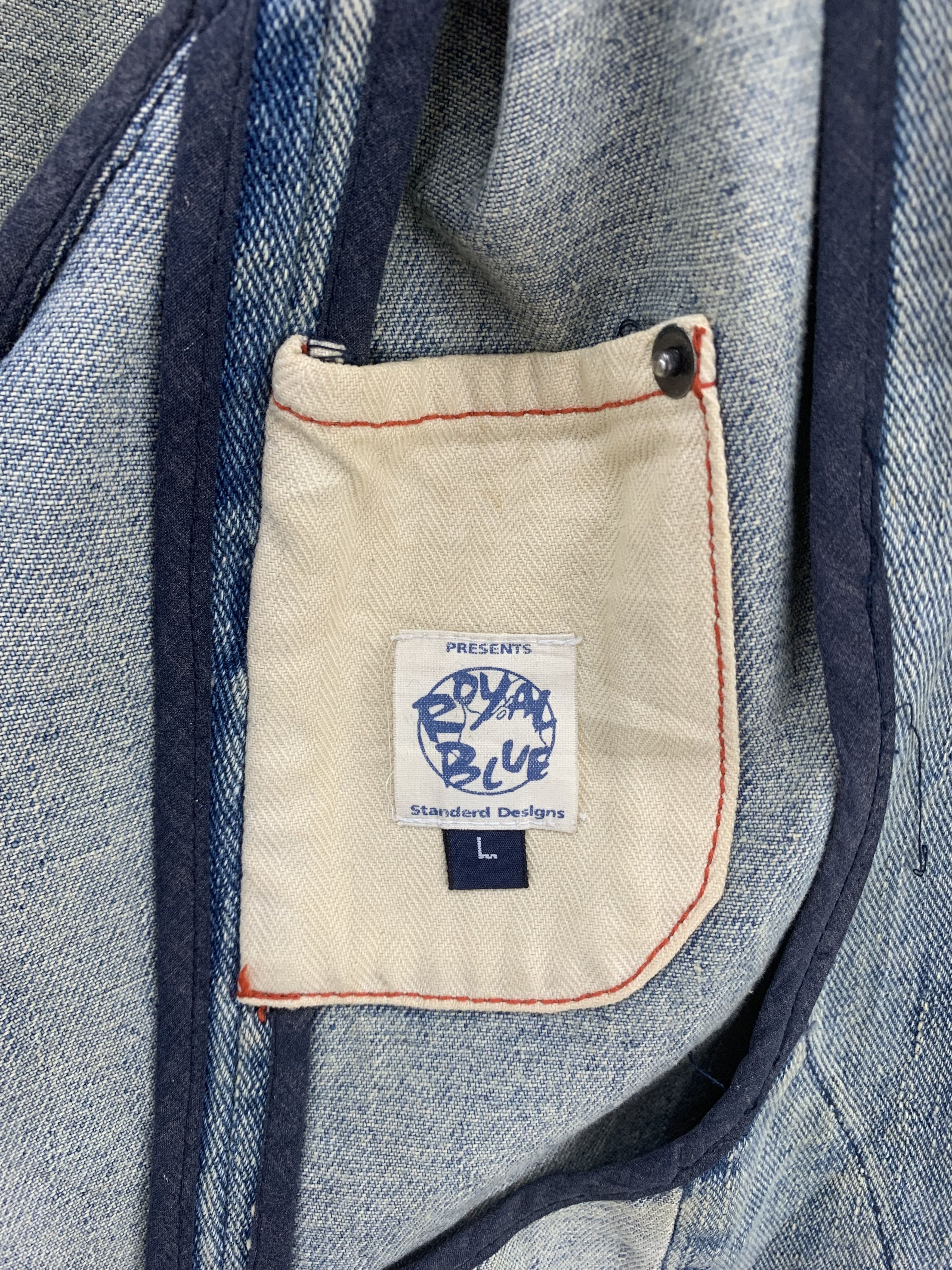 Japanese Brand Vintage Royal Blue Denim Jacket Faded Ripped Size US L / EU 52-54 / 3 - 3 Thumbnail