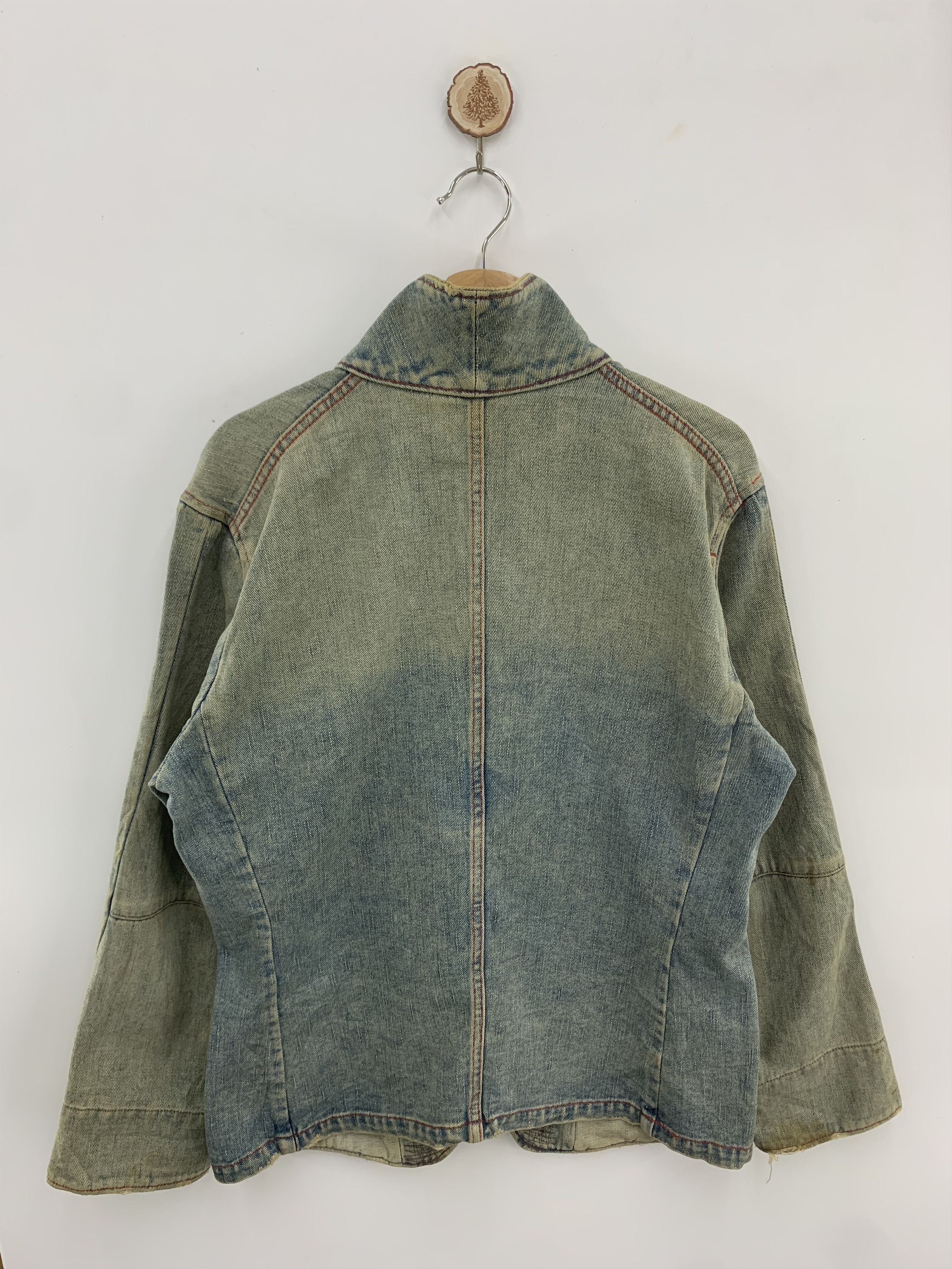 Japanese Brand Vintage Royal Blue Denim Jacket Faded Ripped Size US L / EU 52-54 / 3 - 2 Thumbnail