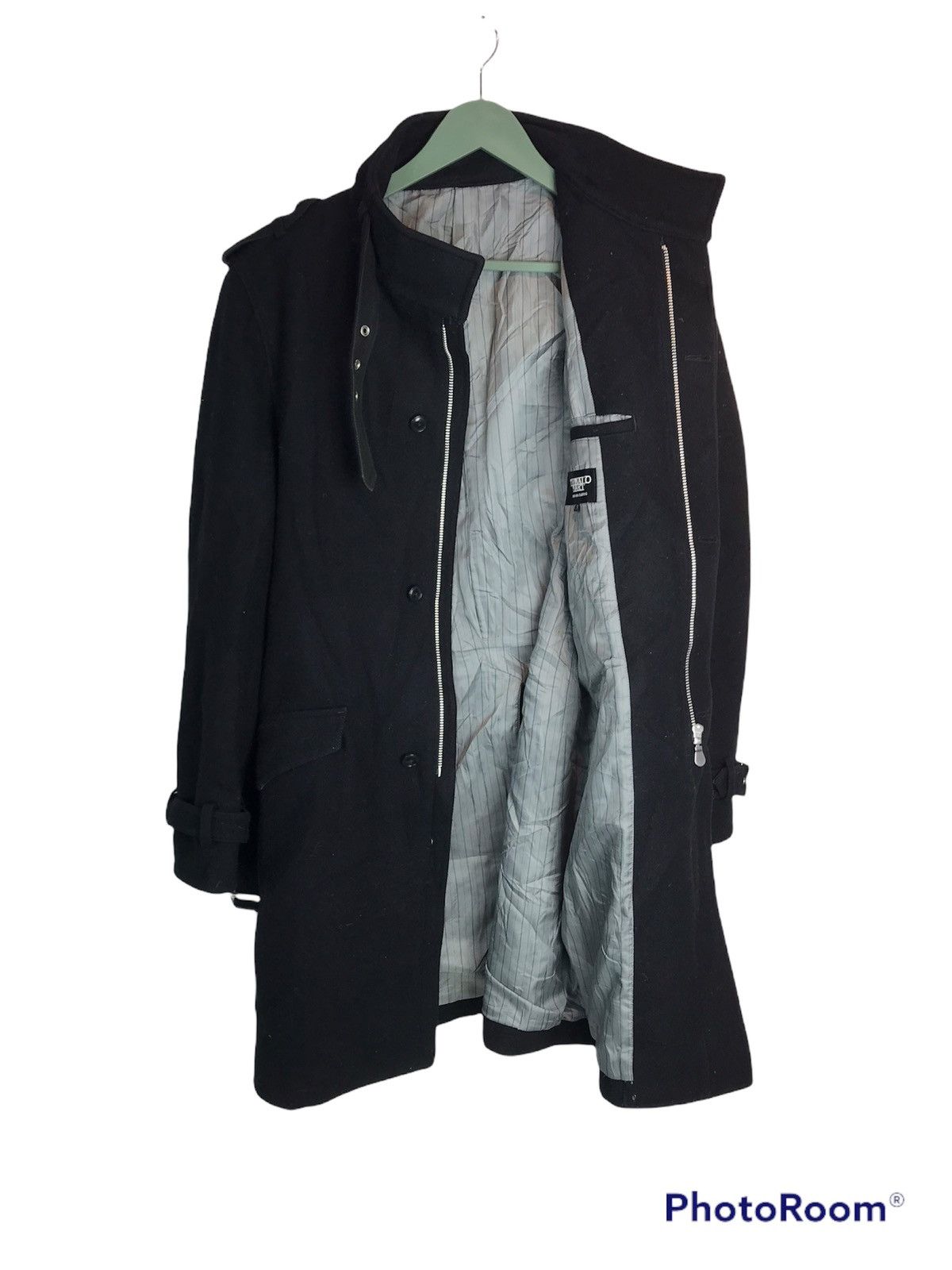 Tornado Mart Tornado Mart wool long coat zipper button up jacket Size US M / EU 48-50 / 2 - 5 Thumbnail