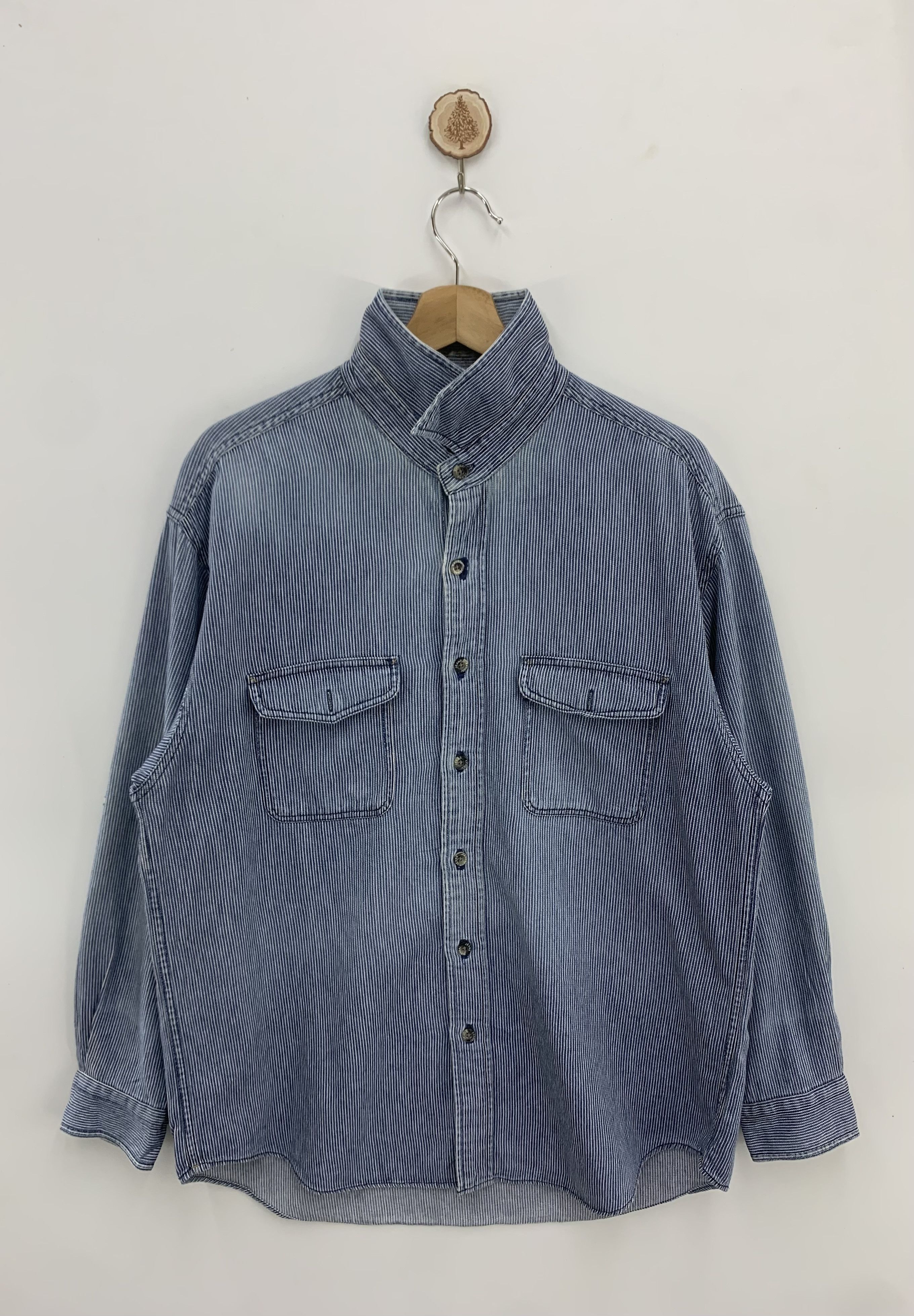 Japanese Brand Vintage Kansai Yamamoto Jeans Denim Jacket Striped Size US L / EU 52-54 / 3 - 1 Thumbnail