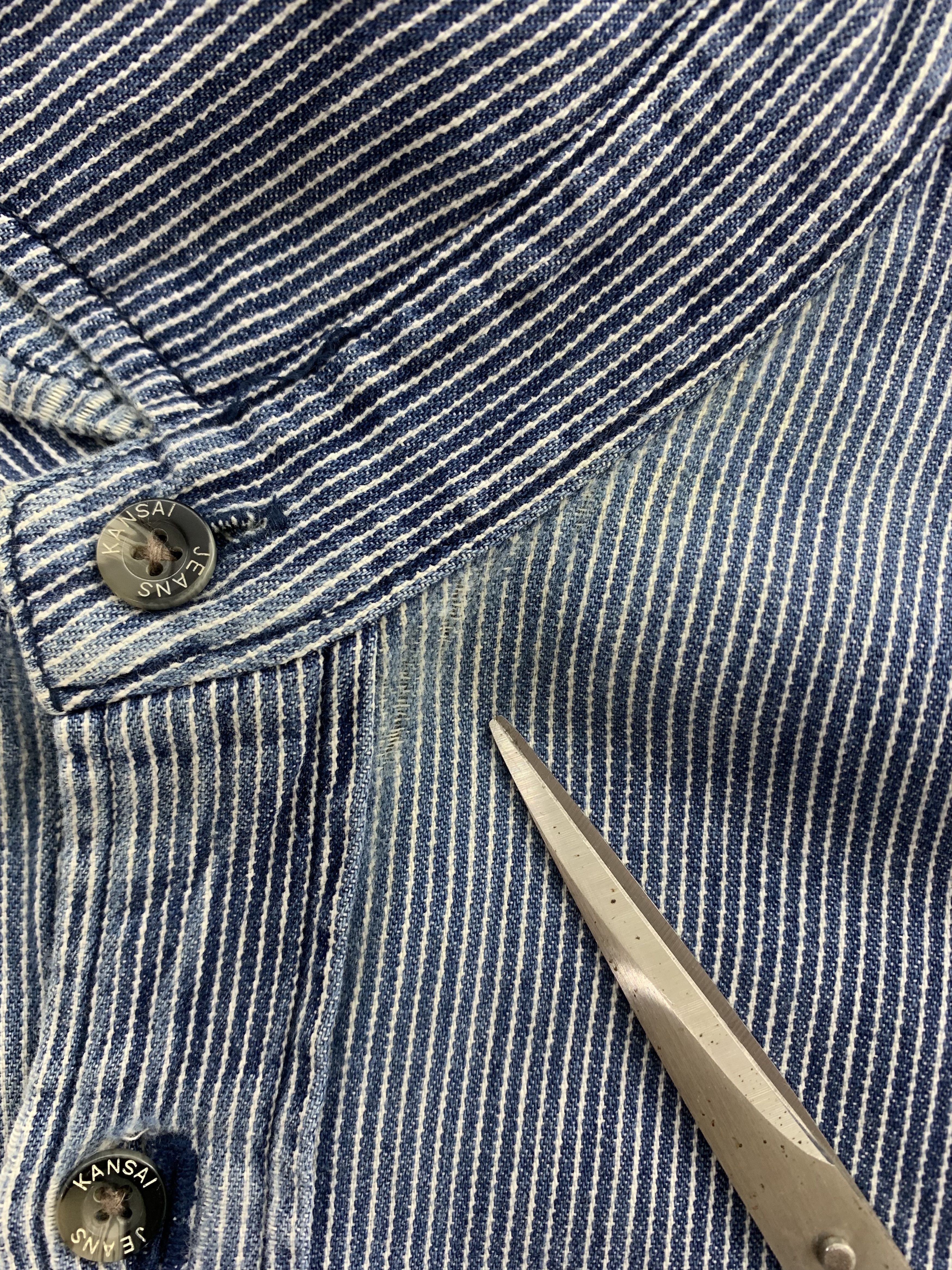 Japanese Brand Vintage Kansai Yamamoto Jeans Denim Jacket Striped Size US L / EU 52-54 / 3 - 4 Thumbnail