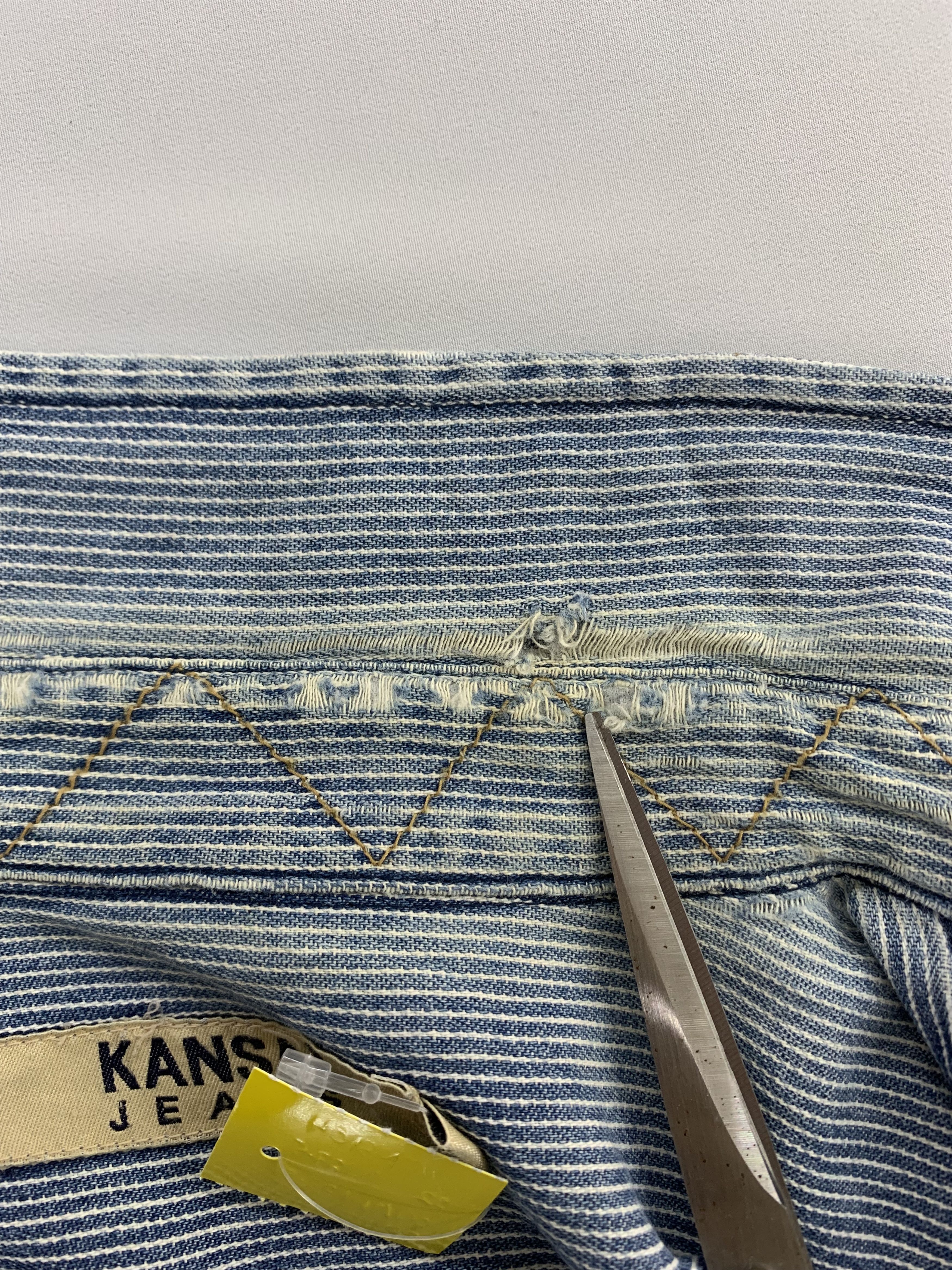 Japanese Brand Vintage Kansai Yamamoto Jeans Denim Jacket Striped Size US L / EU 52-54 / 3 - 5 Thumbnail