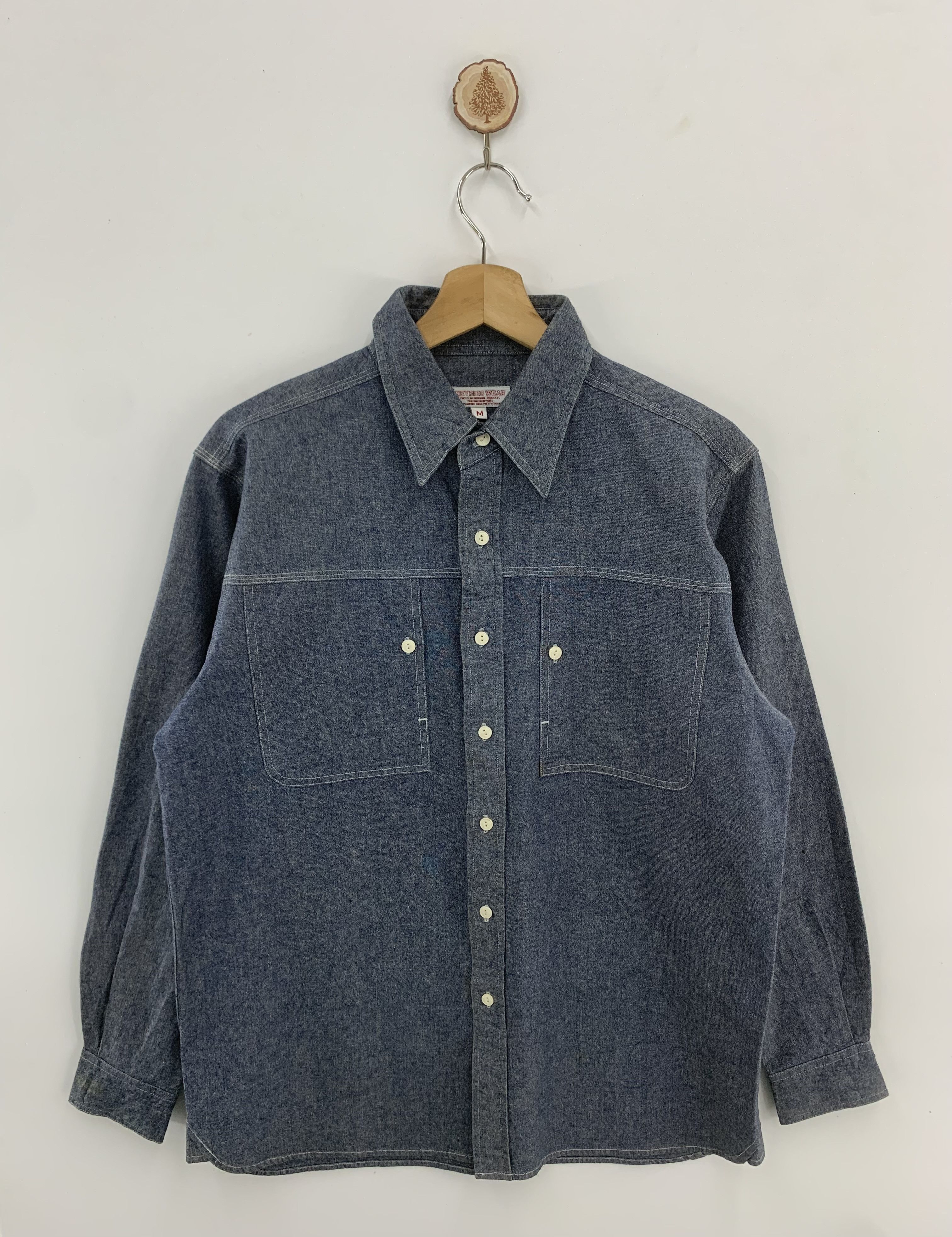 image of Vintage Neyries Wear Denim Jacket in Blue, Men's (Size Medium)