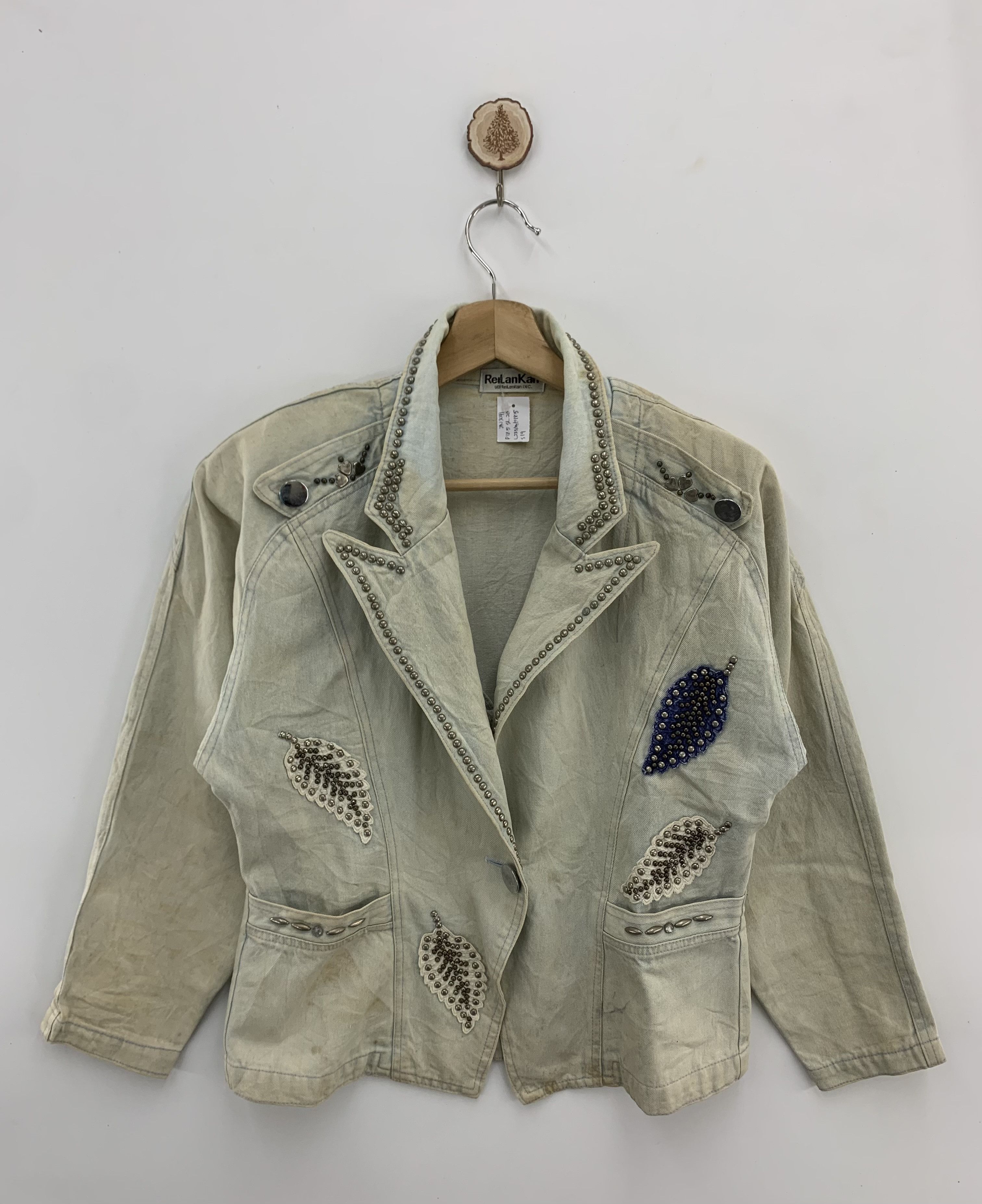 Japanese Brand Vintage Uni Reilankan INC Denim Jacket Spike Size S / US 4 / IT 40 - 1 Thumbnail
