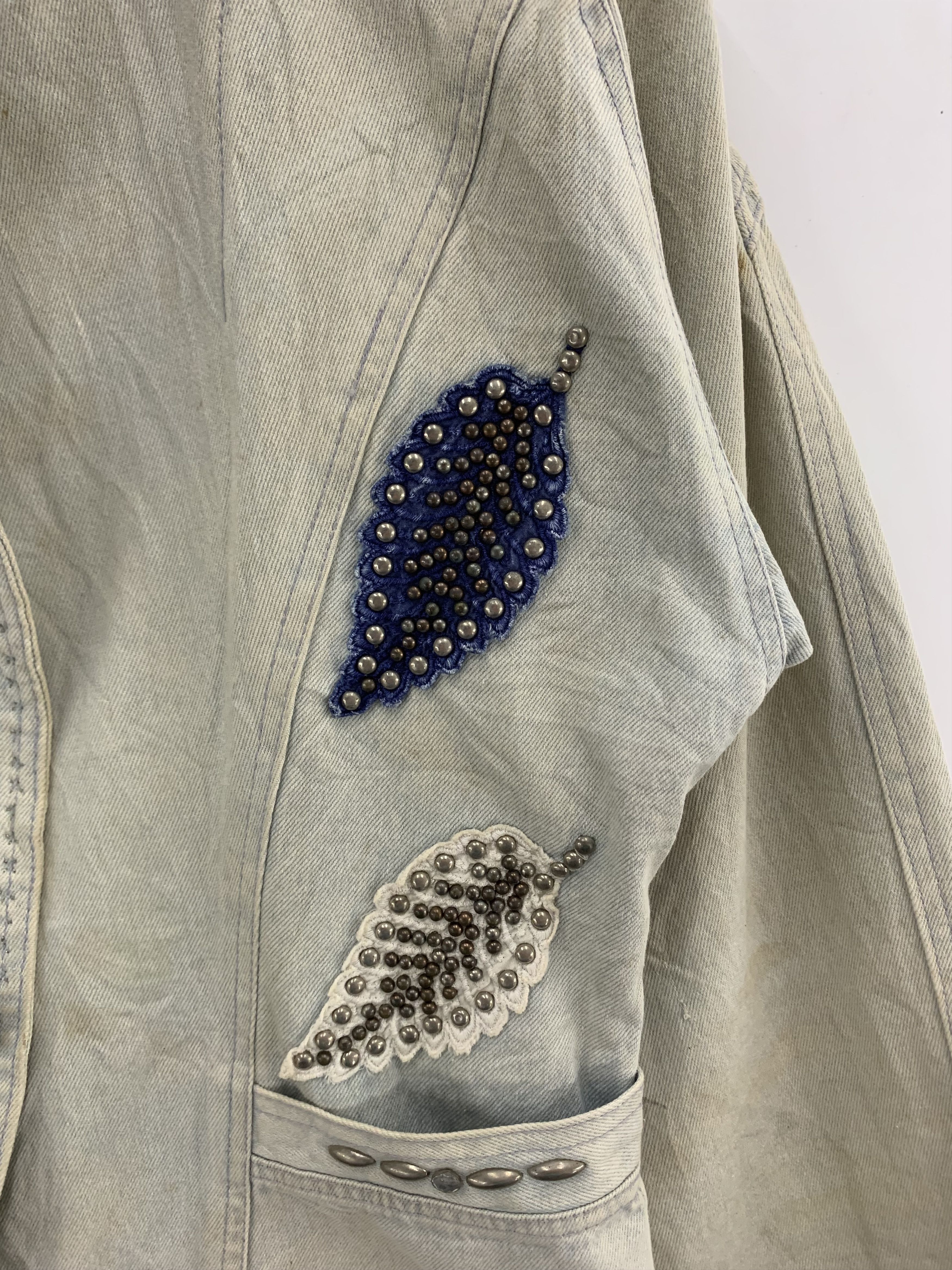 Japanese Brand Vintage Uni Reilankan INC Denim Jacket Spike Size S / US 4 / IT 40 - 8 Thumbnail