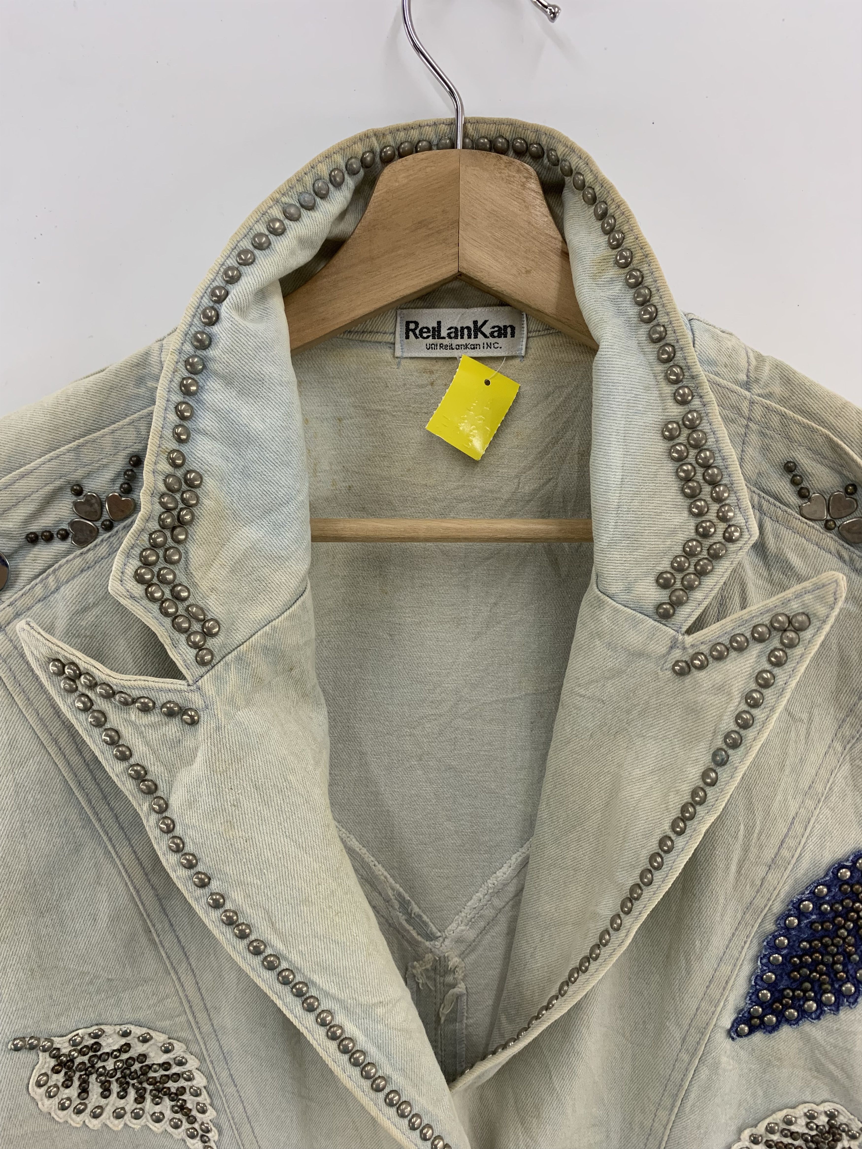 Japanese Brand Vintage Uni Reilankan INC Denim Jacket Spike Size S / US 4 / IT 40 - 4 Thumbnail