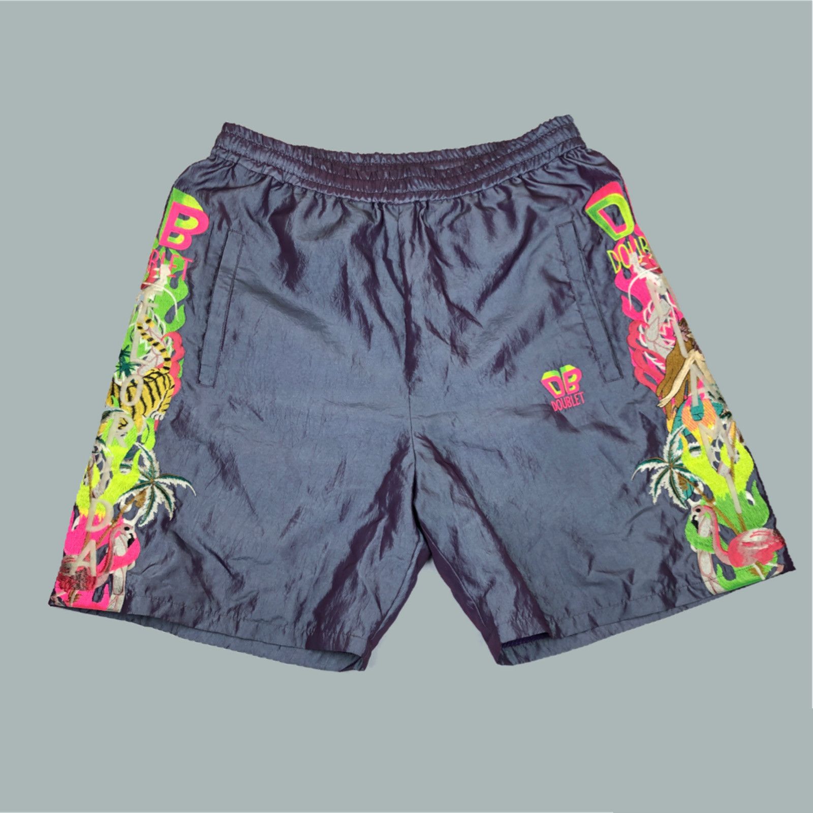 パンツ doublet CHAOS EMBROIDERY CHAMBRAY SHORTS doublet CHAOS EMBROIDERY CHAMBRAY SHORTS