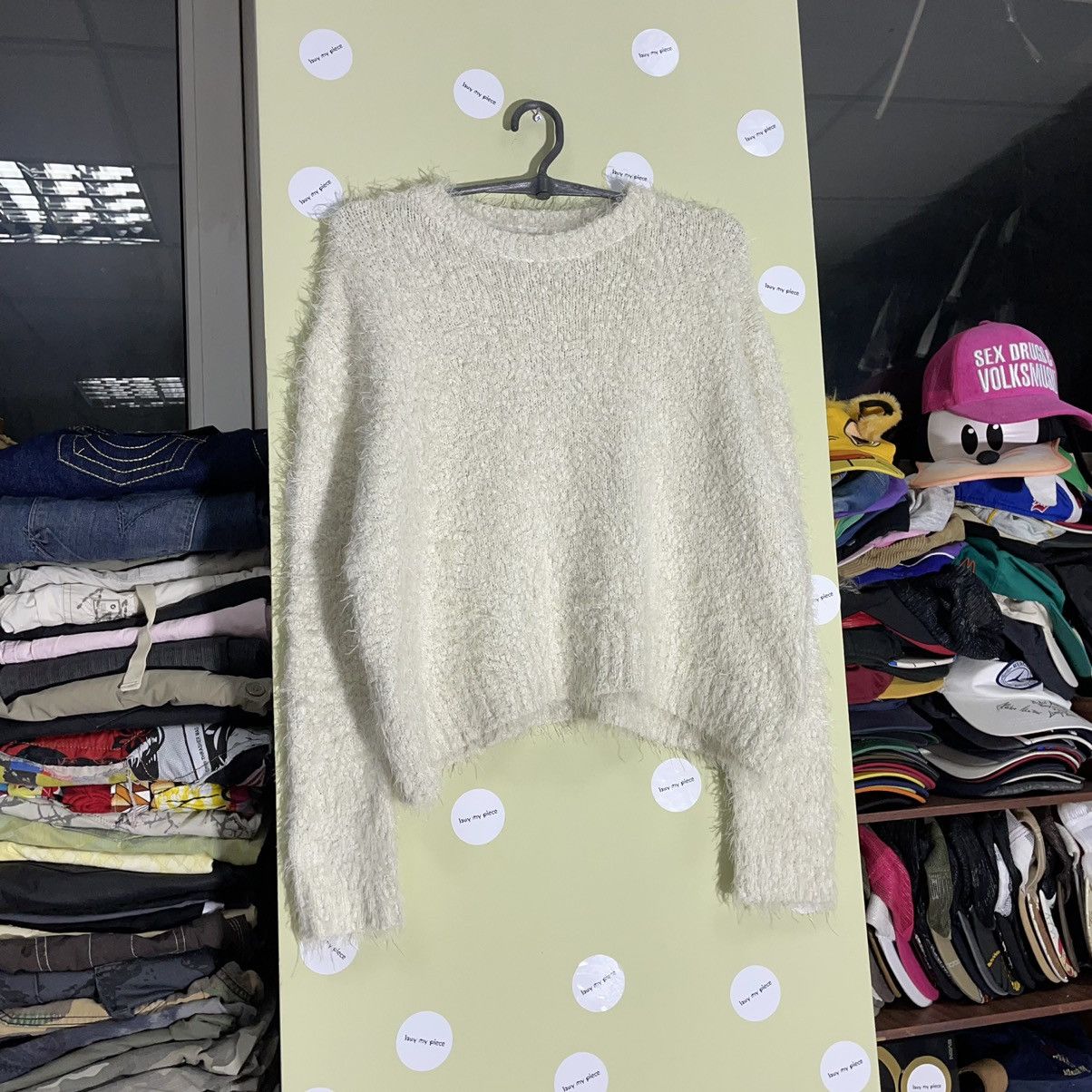 Vintage Y2K Cropped Mohair Sweater Coquette Preppy Oversized Faded M Size M / US 6-8 / IT 42-44 - 2 Thumbnail