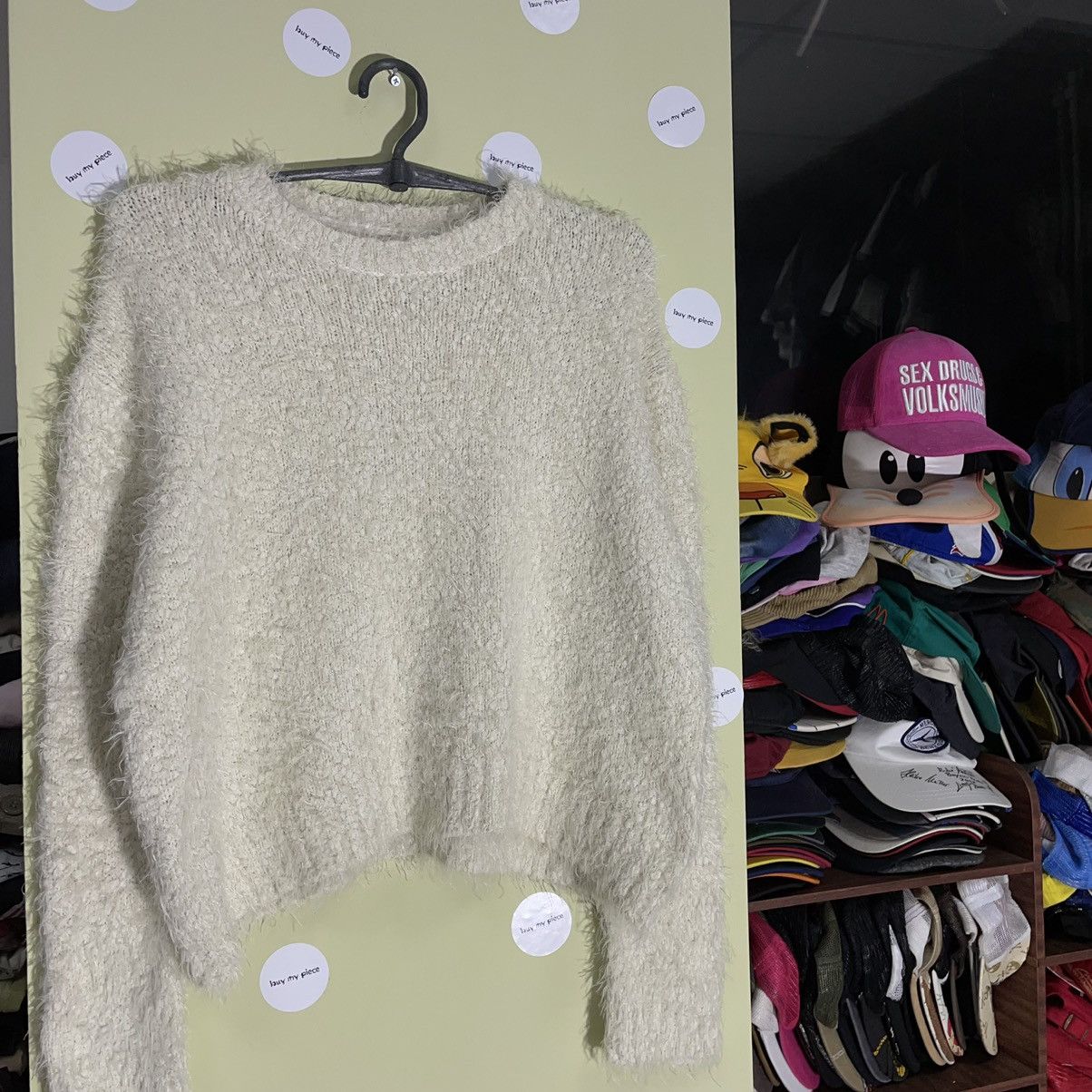 Vintage Y2K Cropped Mohair Sweater Coquette Preppy Oversized Faded M Size M / US 6-8 / IT 42-44 - 4 Thumbnail