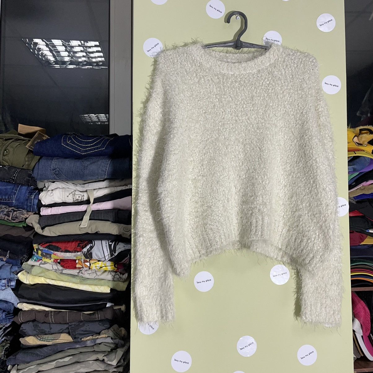 Vintage Y2K Cropped Mohair Sweater Coquette Preppy Oversized Faded M Size M / US 6-8 / IT 42-44 - 3 Thumbnail