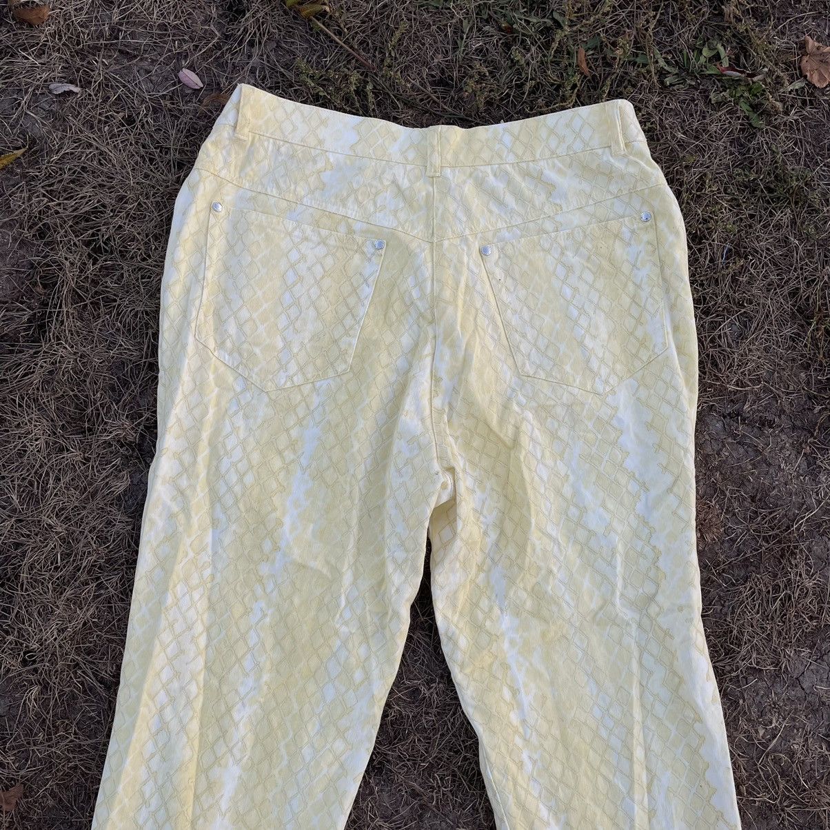 Vintage Vintage 90s Baggy Chino Pants Yellow Print Streetwear 30 Size 30" / US 8 / IT 44 - 5 Thumbnail