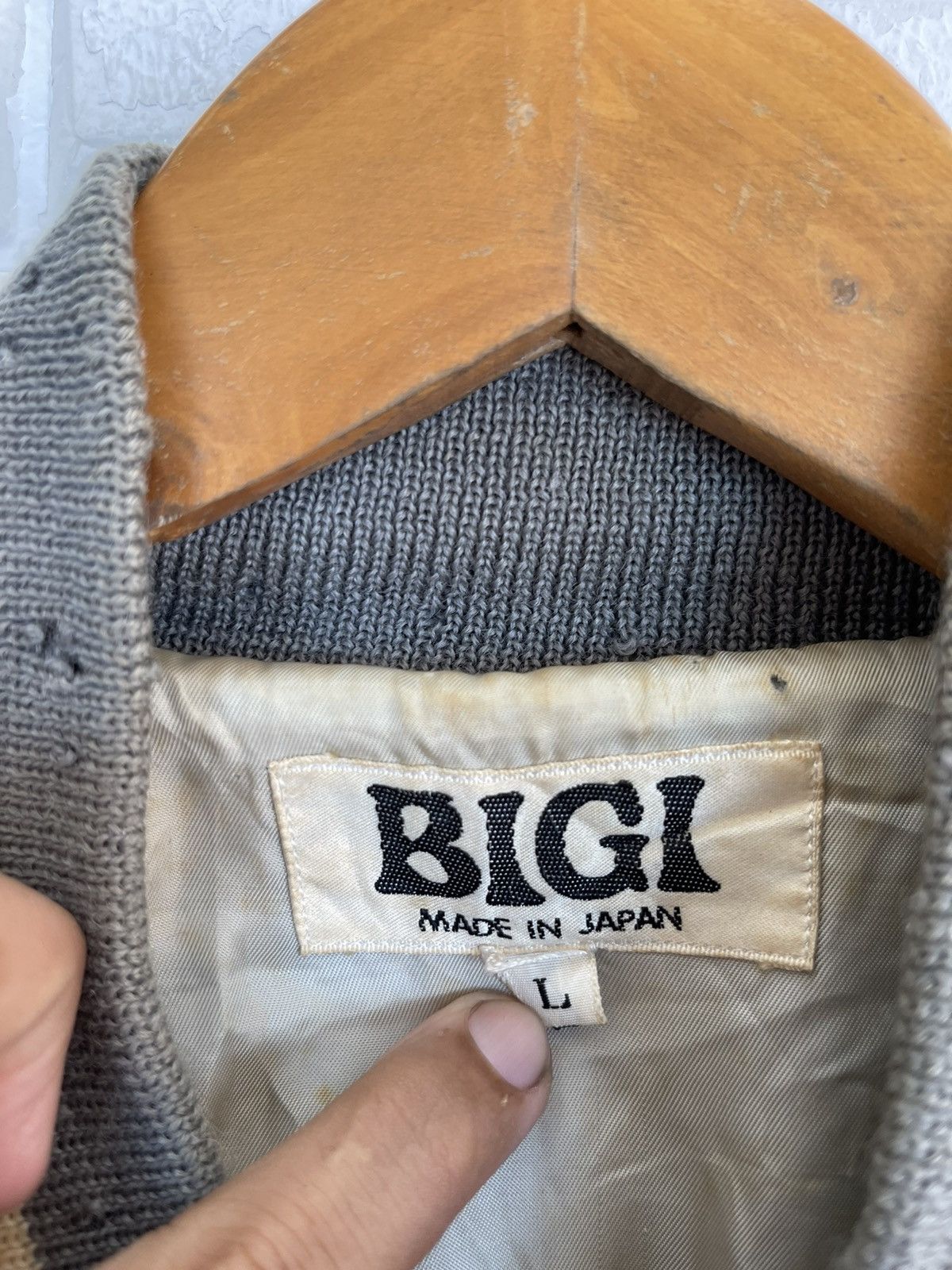 BIGI × Vintage 🔥BIGGEST BIGI SPELLOUT VARSITY LEATHER WOOL Size US L / EU 52-54 / 3 - 5 Thumbnail
