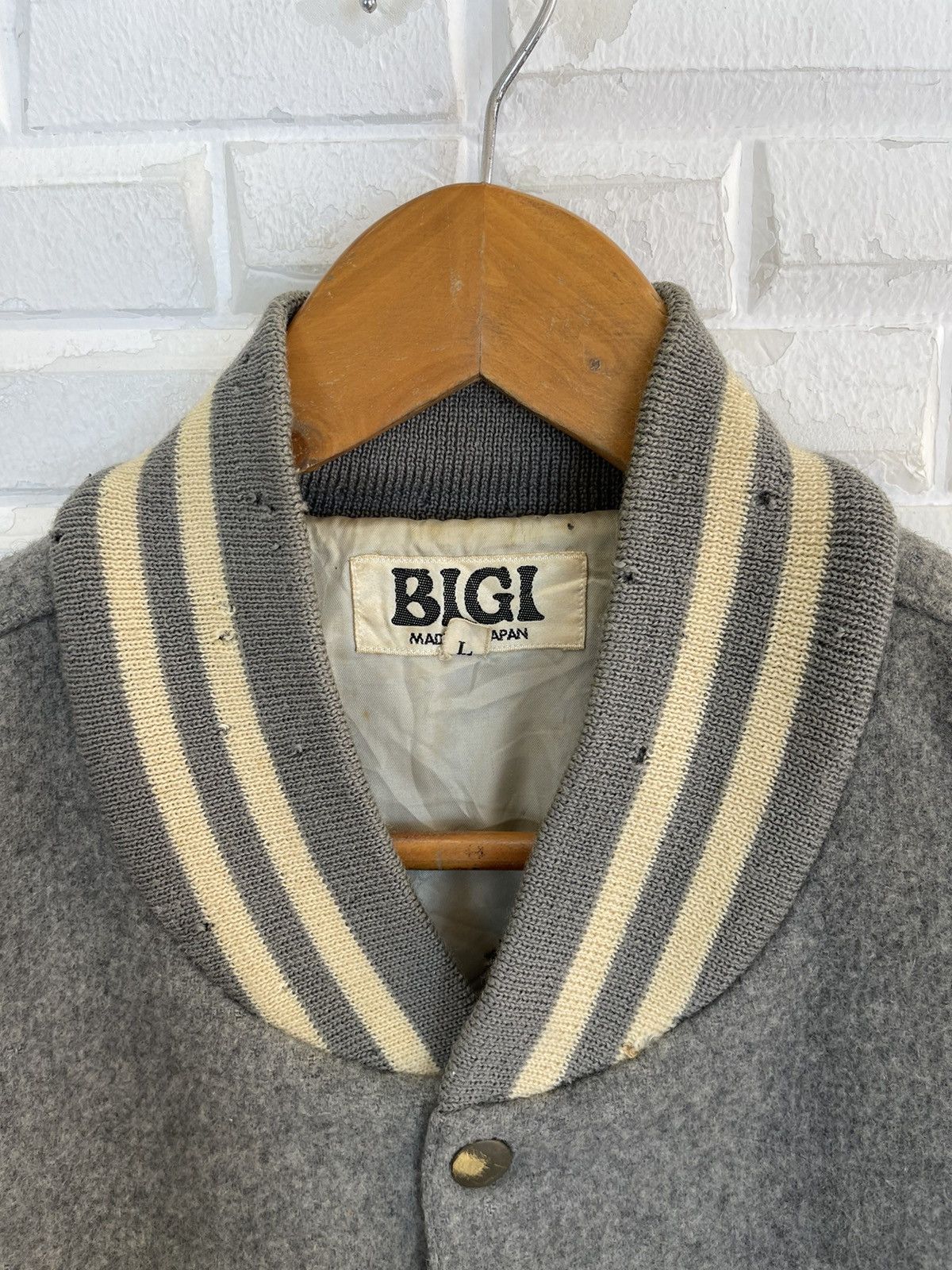 BIGI × Vintage 🔥BIGGEST BIGI SPELLOUT VARSITY LEATHER WOOL Size US L / EU 52-54 / 3 - 4 Thumbnail