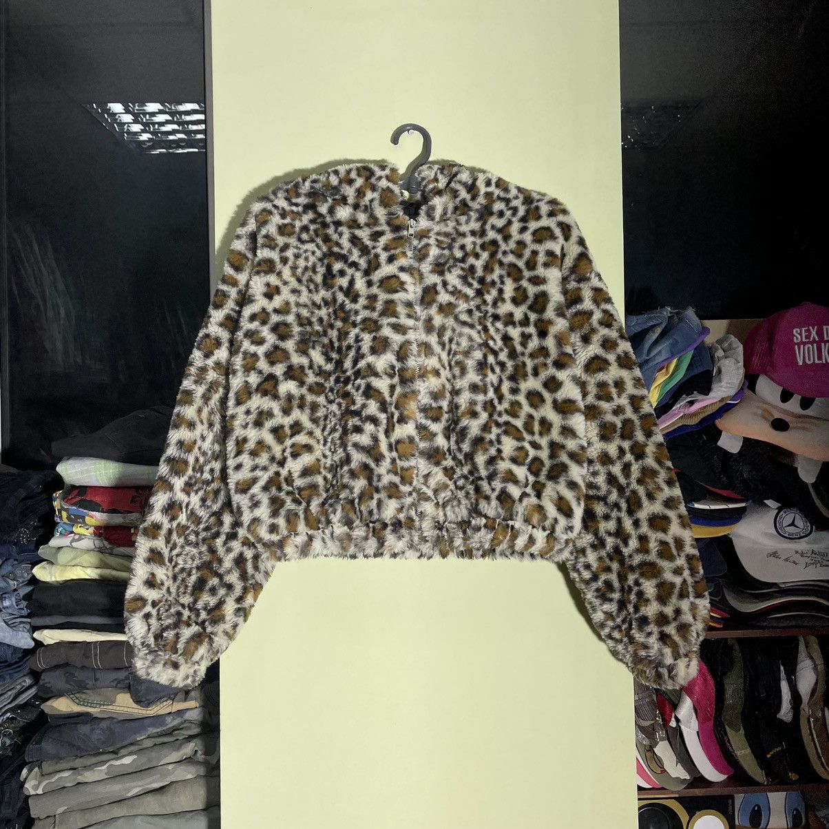Vintage Y2K Teddy Mohair Alt Leopard Hoodie Fury Vampire