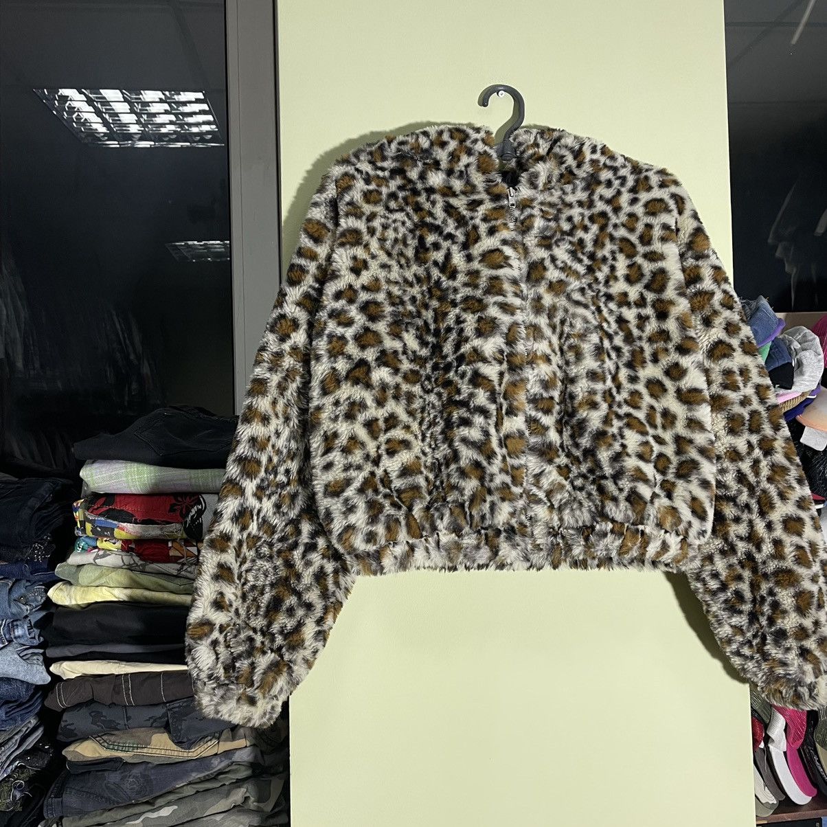 Vintage Vintage Y2K Leopard Print Cropped Hoodie Alt Grunge Faded M Size M / US 6-8 / IT 42-44 - 4 Thumbnail