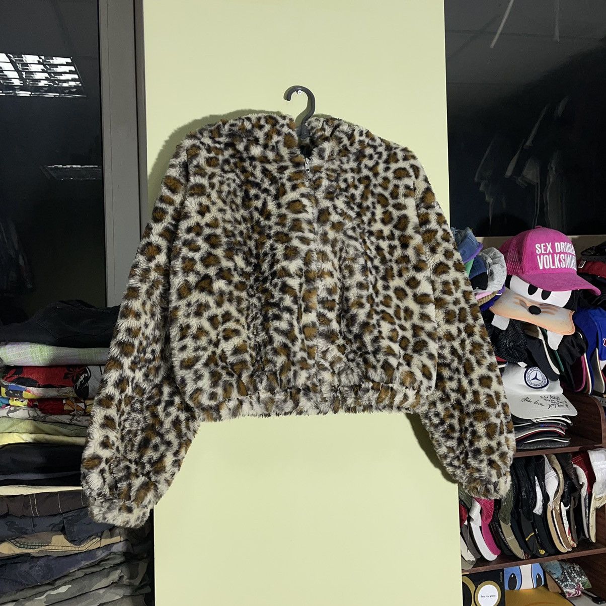 Vintage Vintage Y2K Leopard Print Cropped Hoodie Alt Grunge Faded M Size M / US 6-8 / IT 42-44 - 3 Thumbnail