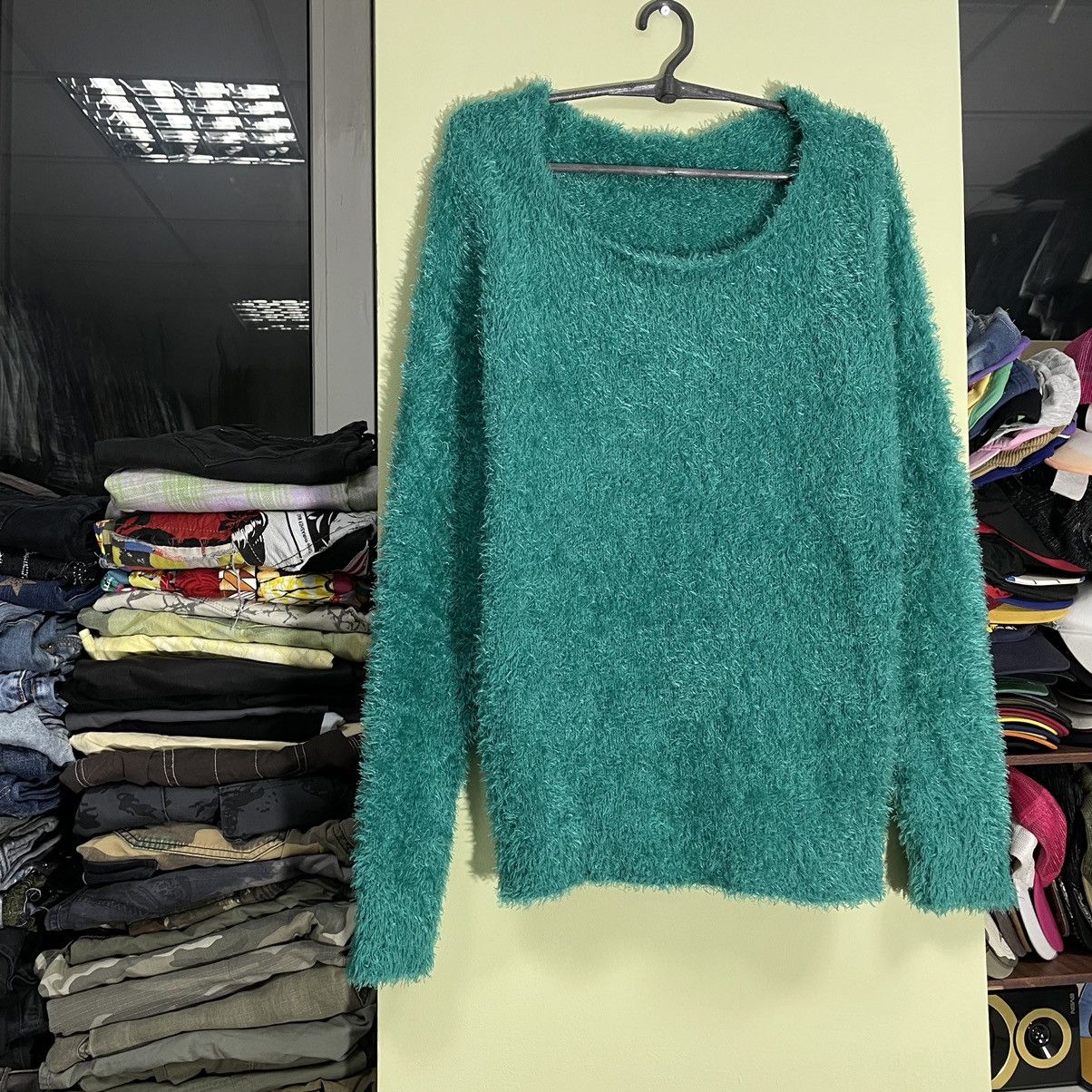 Vintage Vintage Y2K Teal Fuzzy Knit Sweater Hypebeast Indie Baggy M Size US M / EU 48-50 / 2 - 3 Thumbnail