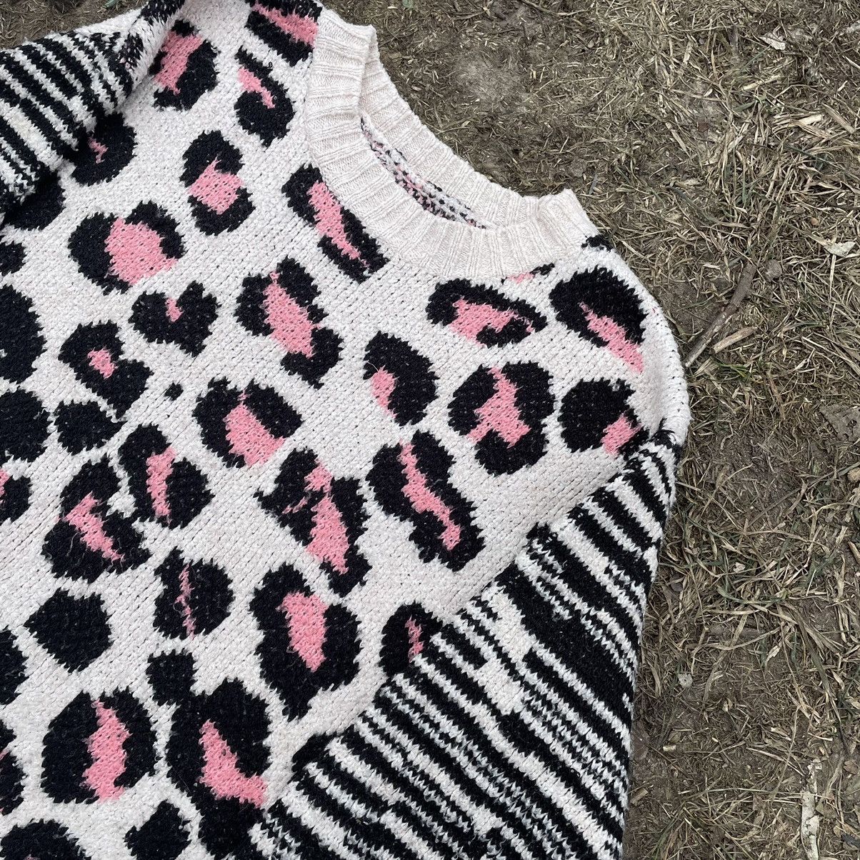Vintage Vintage Y2K Leopard Print Crop Sweater Indie Grunge Boxy M Size M / US 6-8 / IT 42-44 - 6 Thumbnail