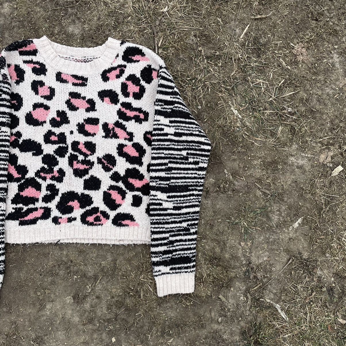 Vintage Vintage Y2K Leopard Print Crop Sweater Indie Grunge Boxy M Size M / US 6-8 / IT 42-44 - 2 Thumbnail