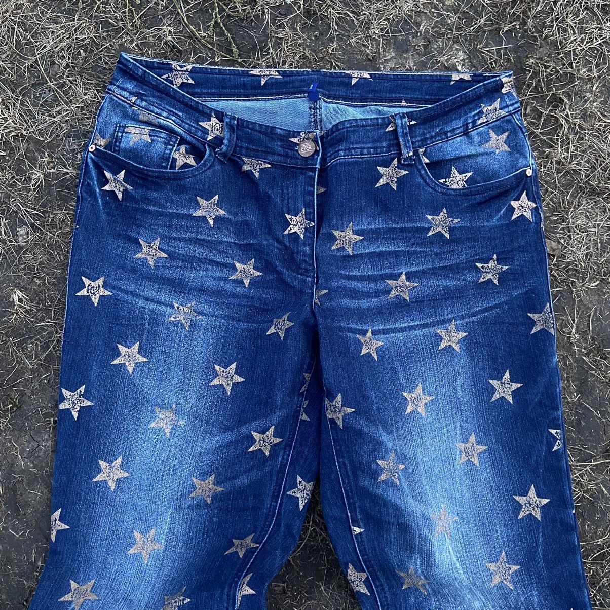 If Six Was Nine Vintage Faded Stars ⭐️ Japan Jeans Repair Streetwear Y2K Size 30" / US 8 / IT 44 - 3 Thumbnail