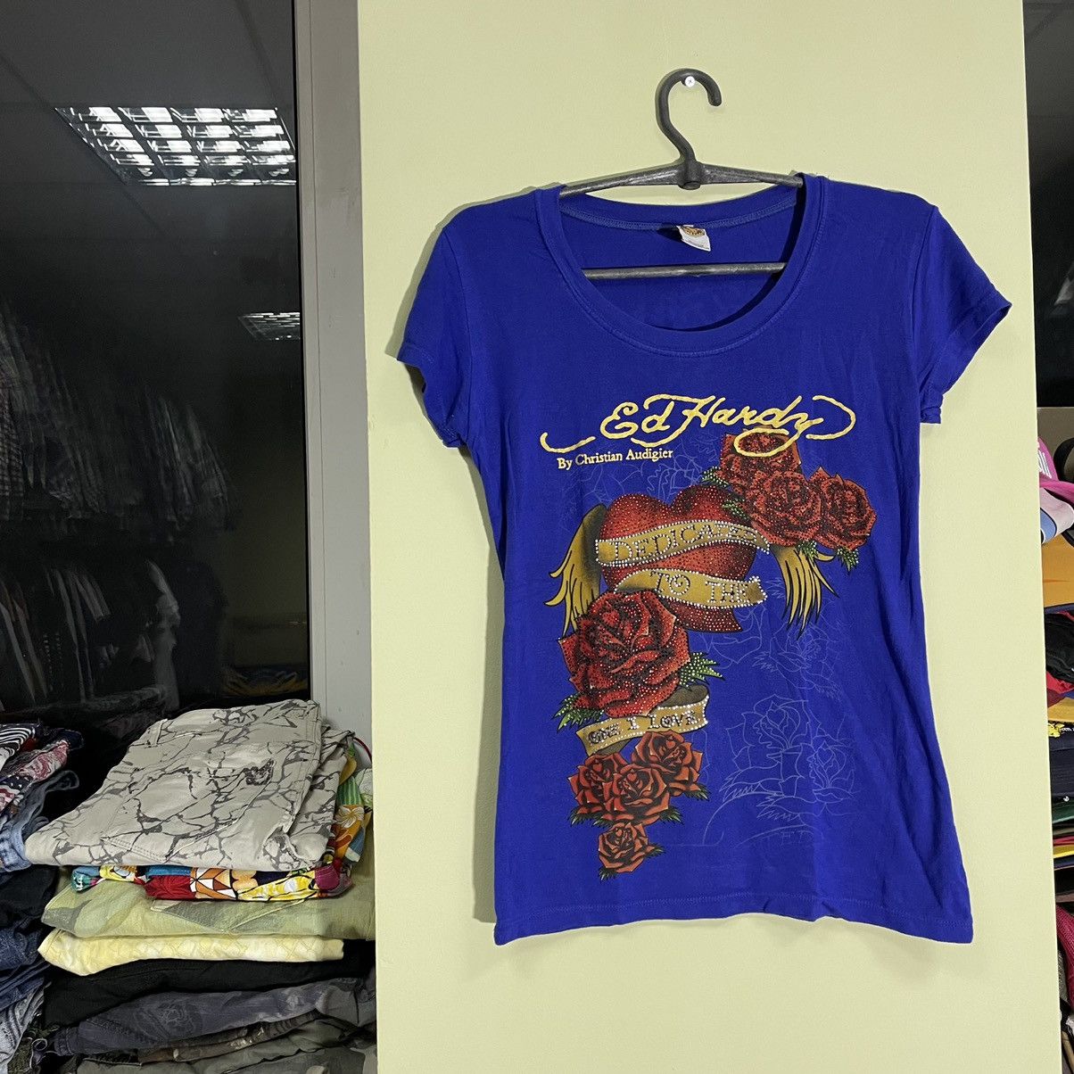 Ed Hardy Vintage Y2K Faded Tee Logo 90s Ed Hardy M Size M / US 6-8 / IT 42-44 - 3 Thumbnail