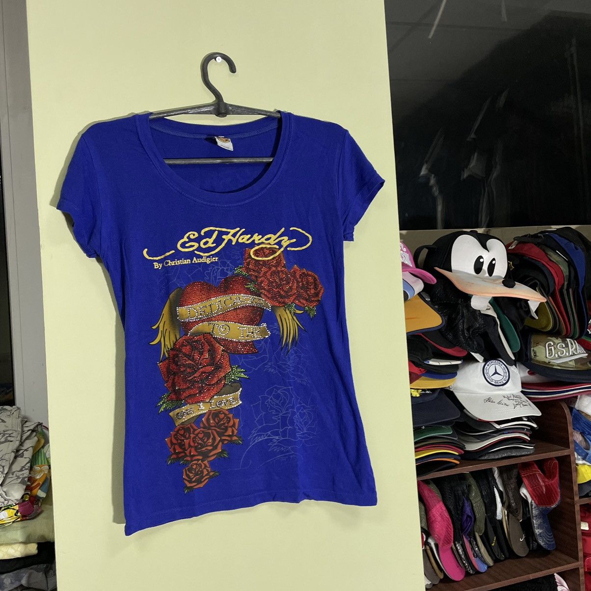 Ed Hardy Vintage Y2K Faded Tee Logo 90s Ed Hardy M Size M / US 6-8 / IT 42-44 - 2 Thumbnail