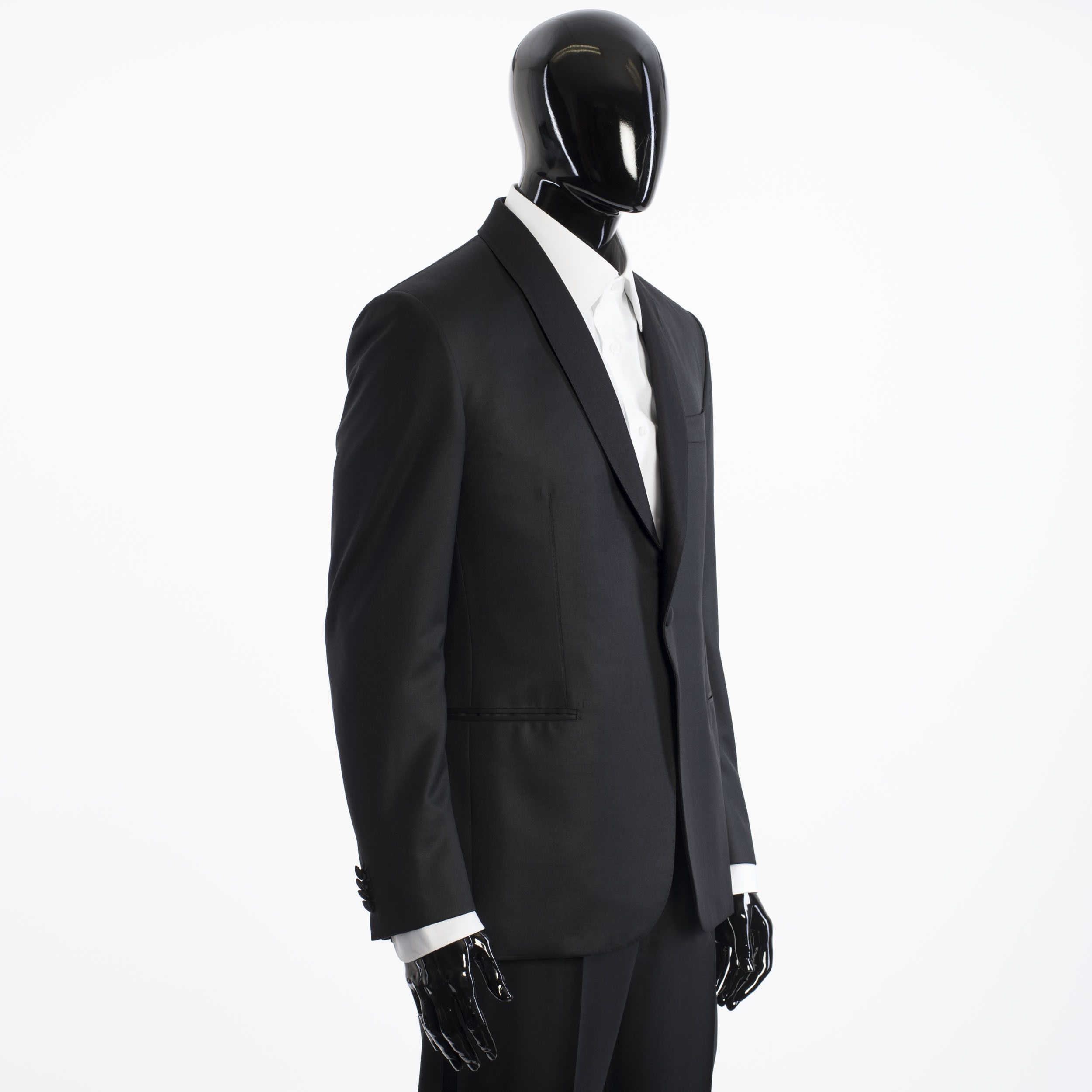 Brioni Black Madison Smoking Jacket Super 160's Virgin Wool Size 36R - 3 Thumbnail