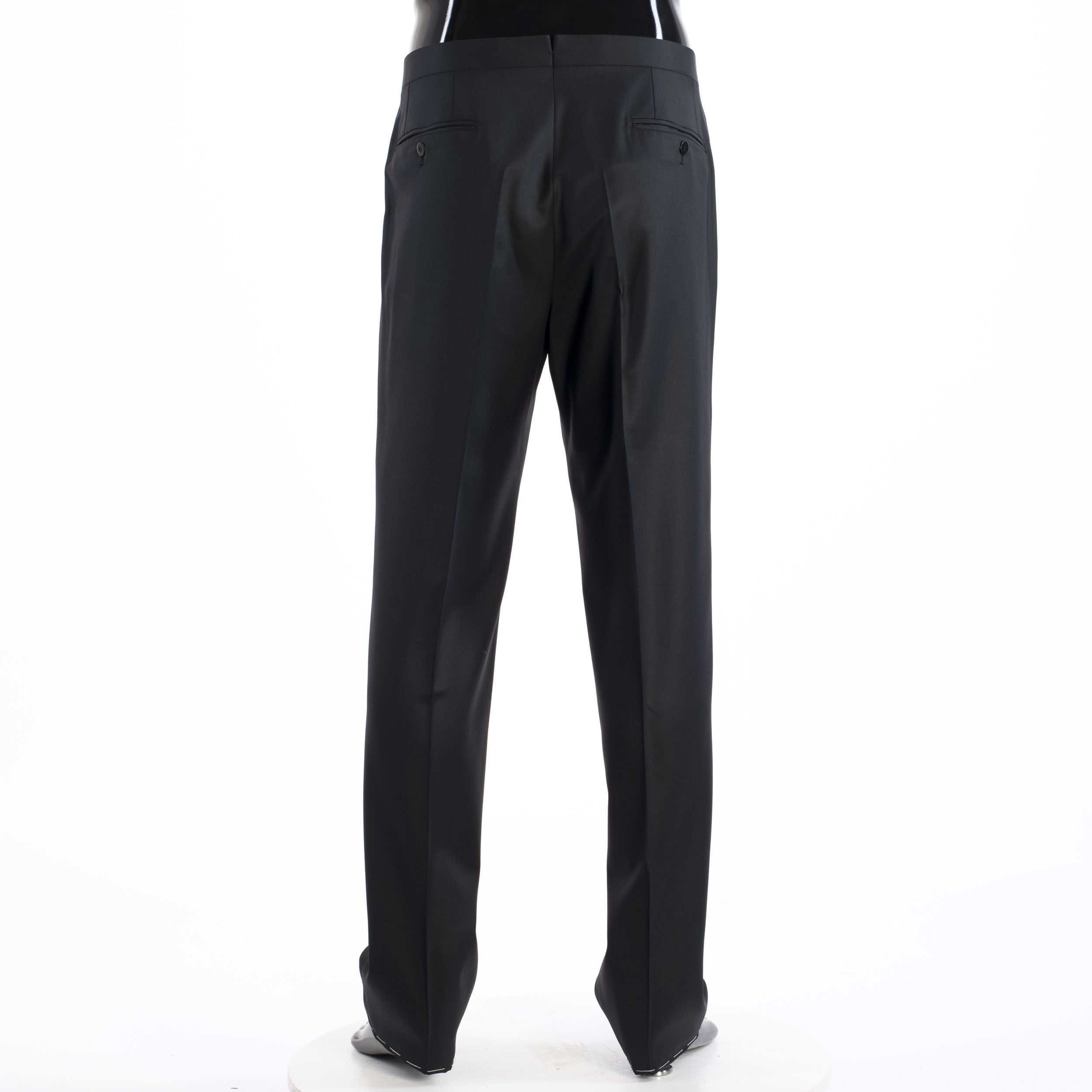 Brioni Black Madison Smoking Trousers Super 160's Virgin Wool Size 40R - 4 Thumbnail