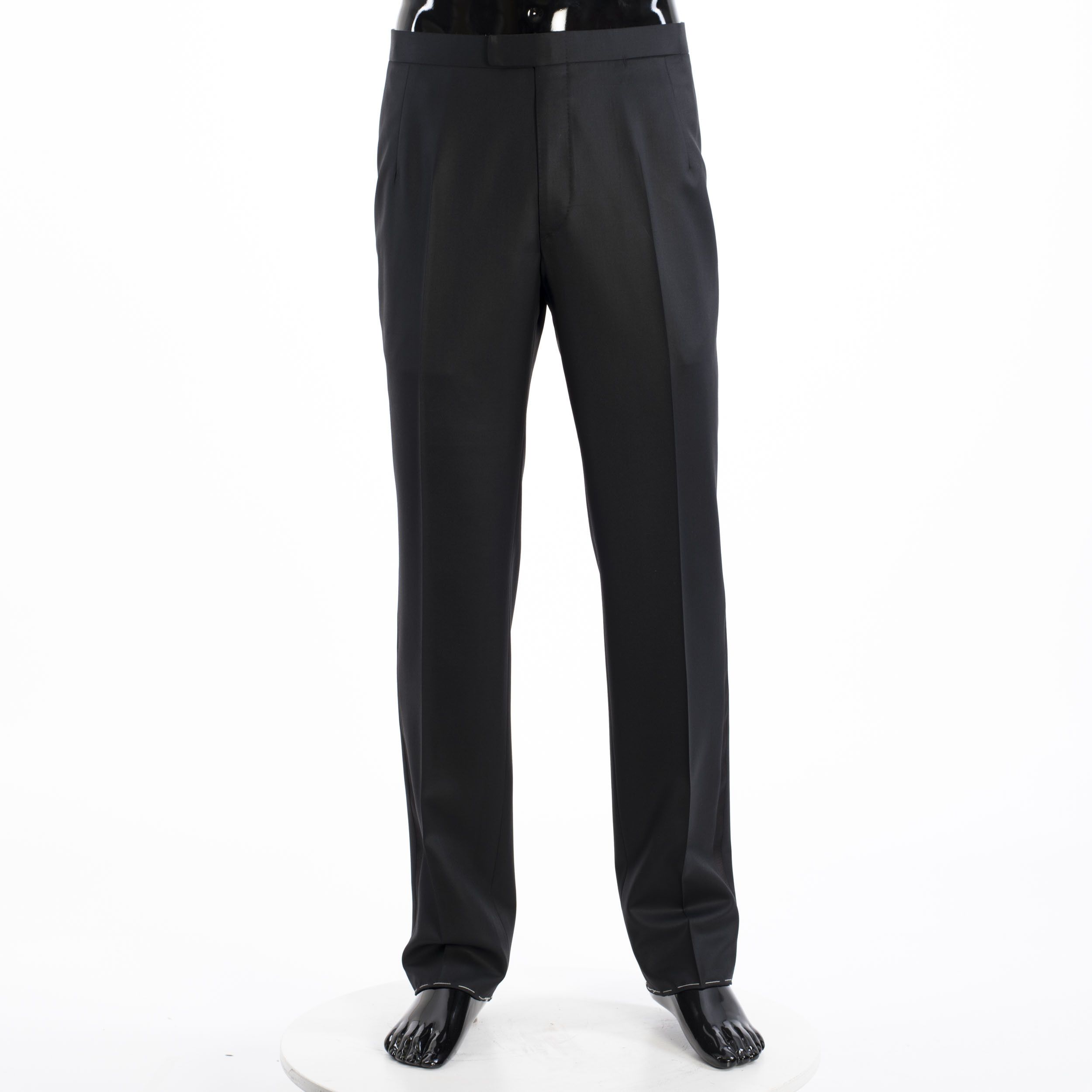 Brioni Black Madison Smoking Trousers Super 160's Virgin Wool Size 40R - 1 Thumbnail